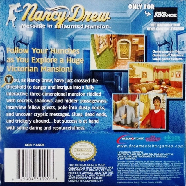 Nancy Drew: Message in a Haunted Mansion - (GBA) Game Boy Advance [Pre-Owned] Video Games Dreamcatcher   