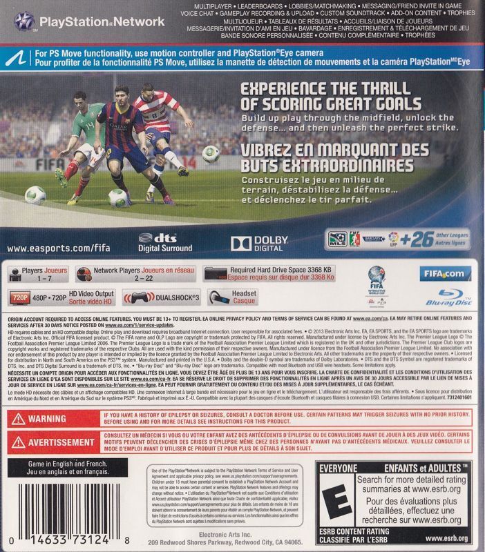 FIFA 14 - (PS3) PlayStation 3 Video Games Electronic Arts