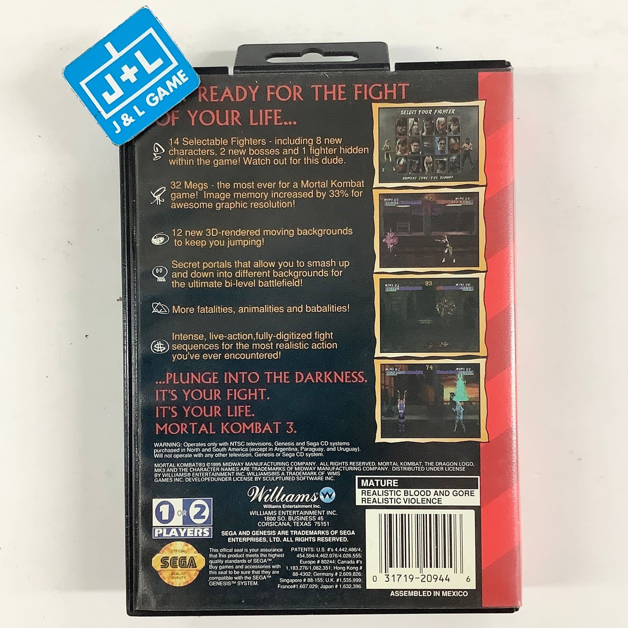Mortal Kombat 3 - (SG) SEGA Genesis [Pre-Owned] Video Games Williams