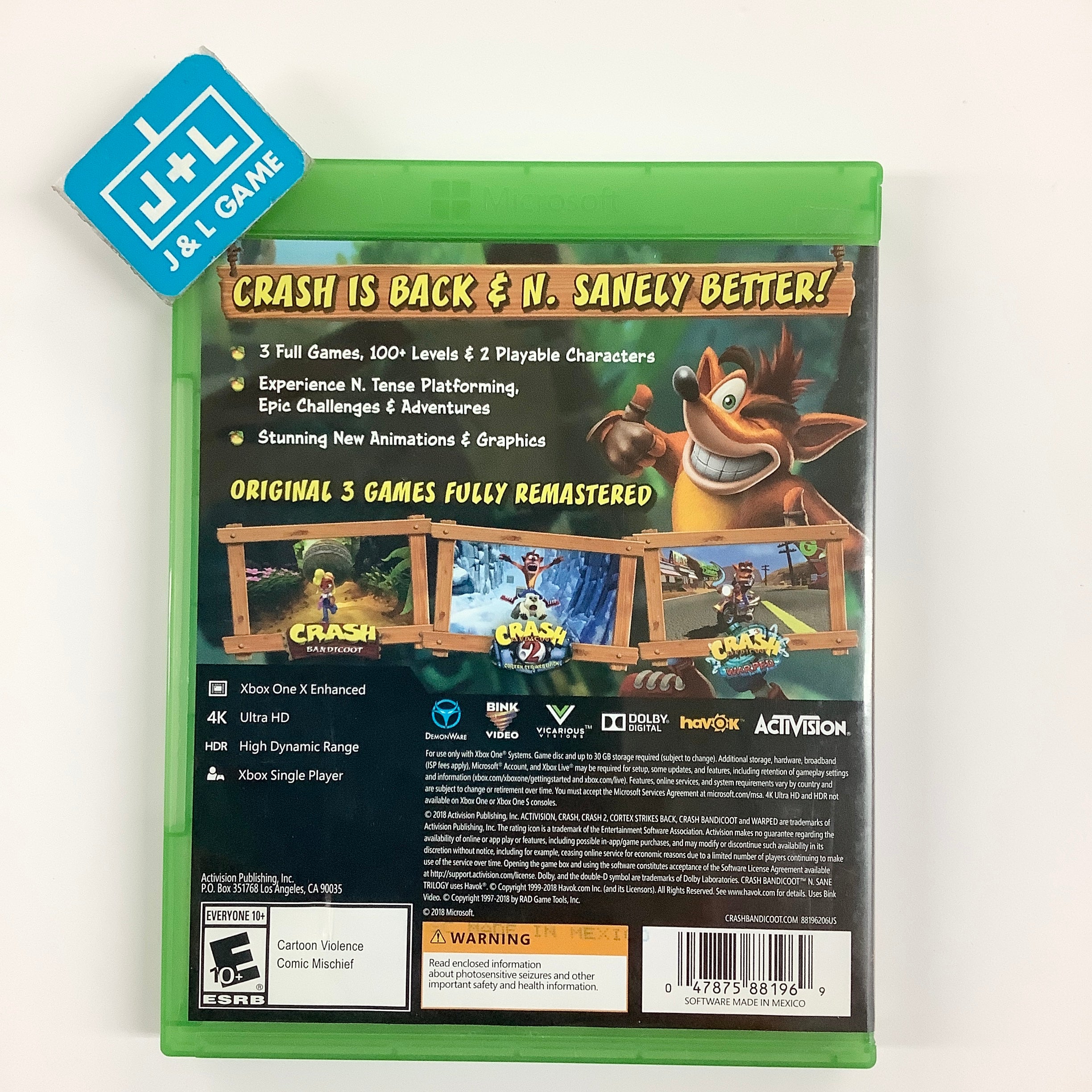 Crash Bandicoot N. Sane Trilogy - (XB1) Xbox One [Pre-Owned]
