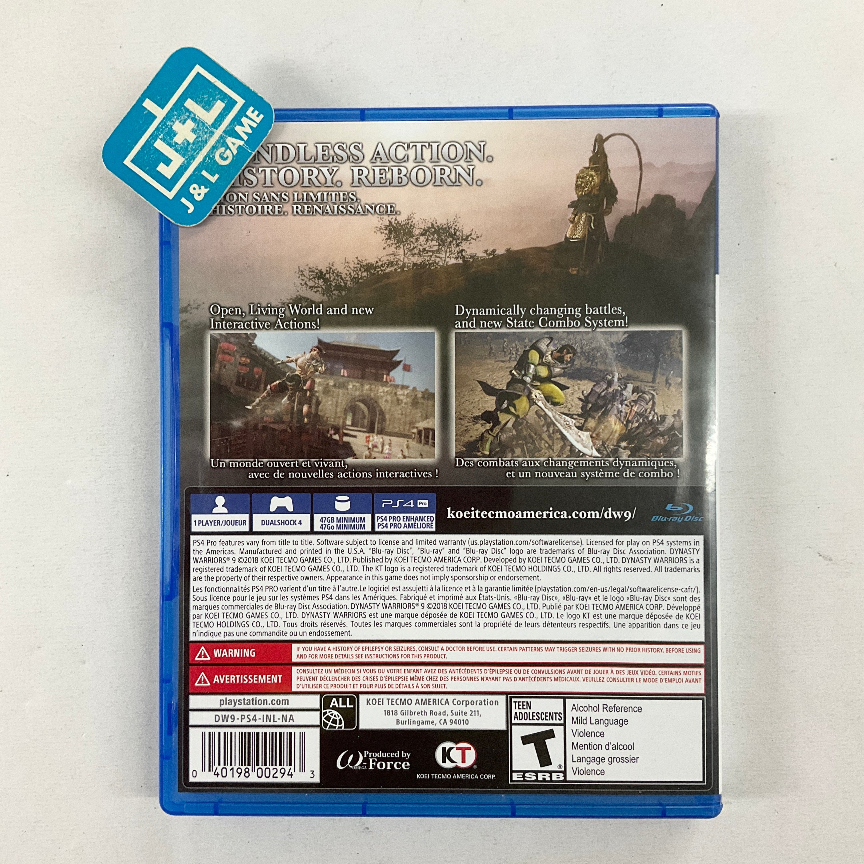 Dynasty Warriors 9 - (PS4) PlayStation 4 [Pre-Owned] | J&L Game
