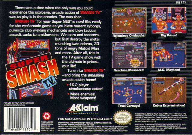 Super Smash T.V. - (SNES) Super Nintendo [Pre-Owned] Video Games Acclaim