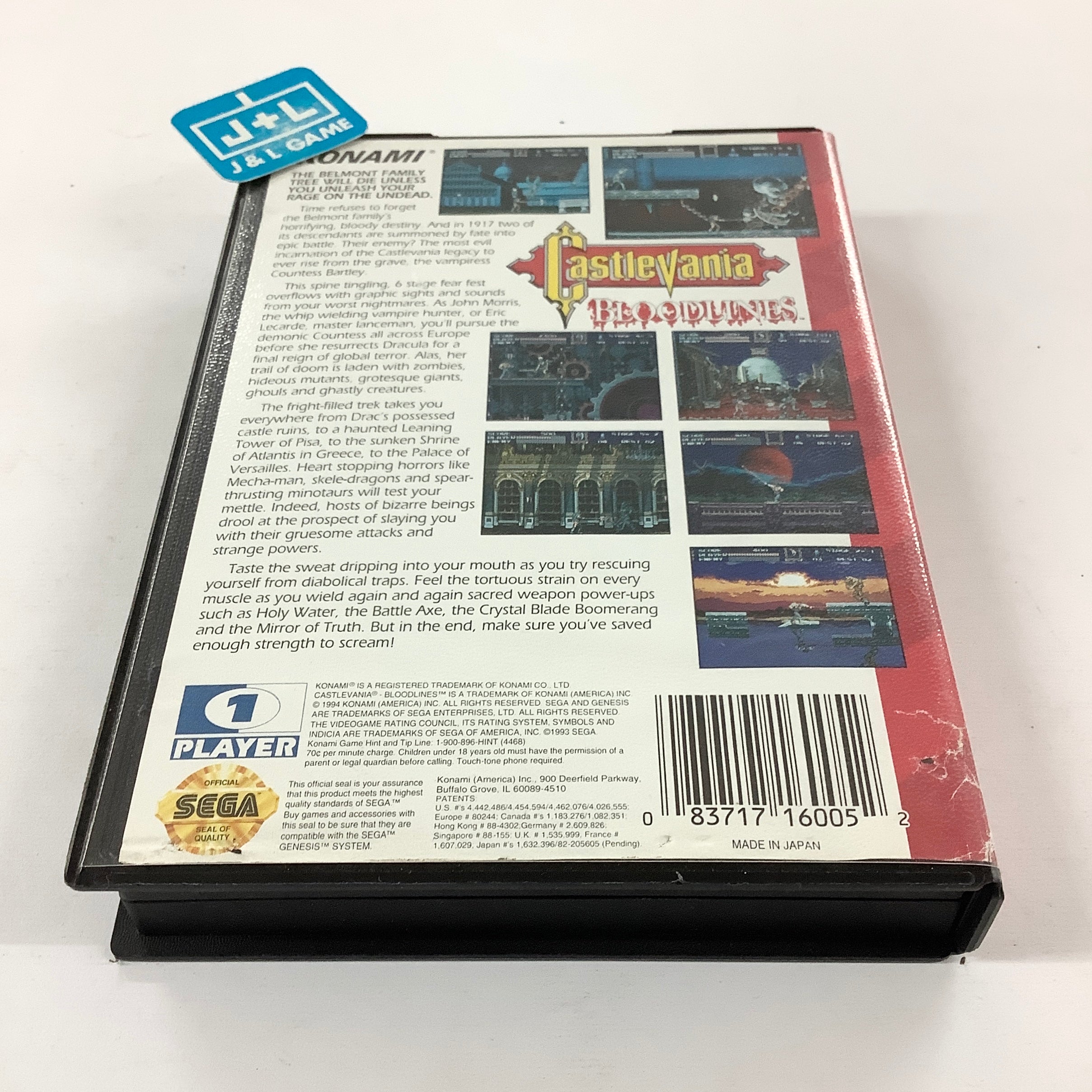 Castlevania: Bloodlines - (SG) SEGA Genesis  [Pre-Owned] Video Games Konami   