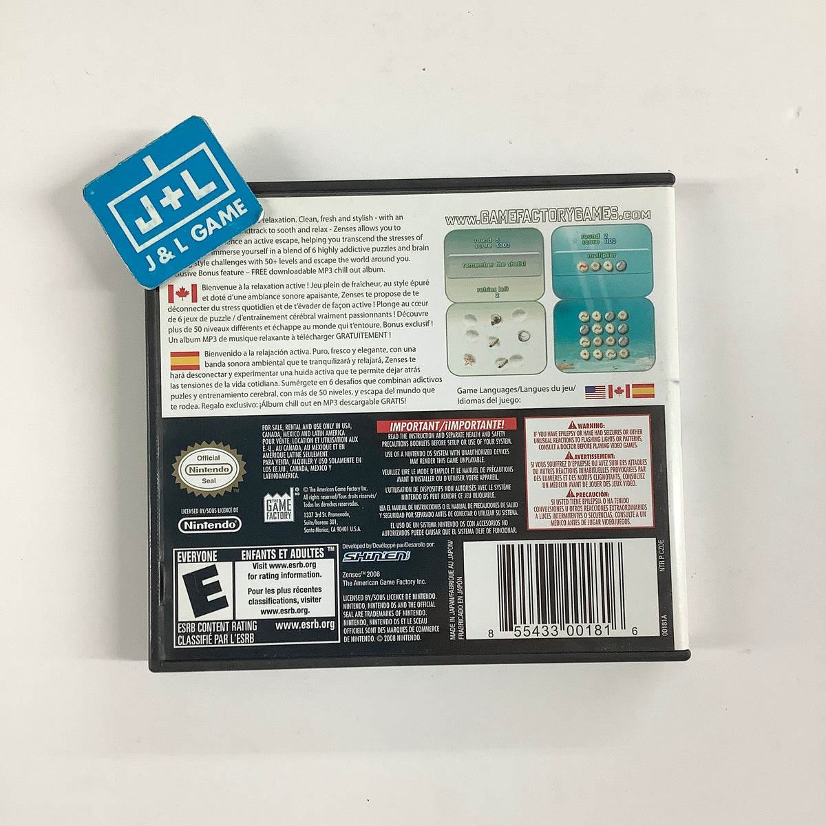 Zenses Ocean - (NDS) Nintendo DS [Pre-Owned] Video Games The Game Factory