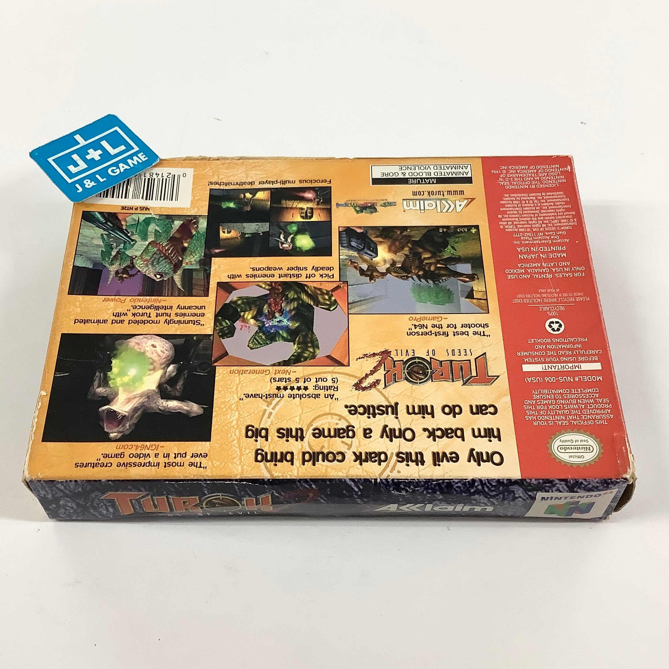 Turok 2: Seeds of Evil - (N64) Nintendo 64 [Pre-Owned] Video Games Acclaim
