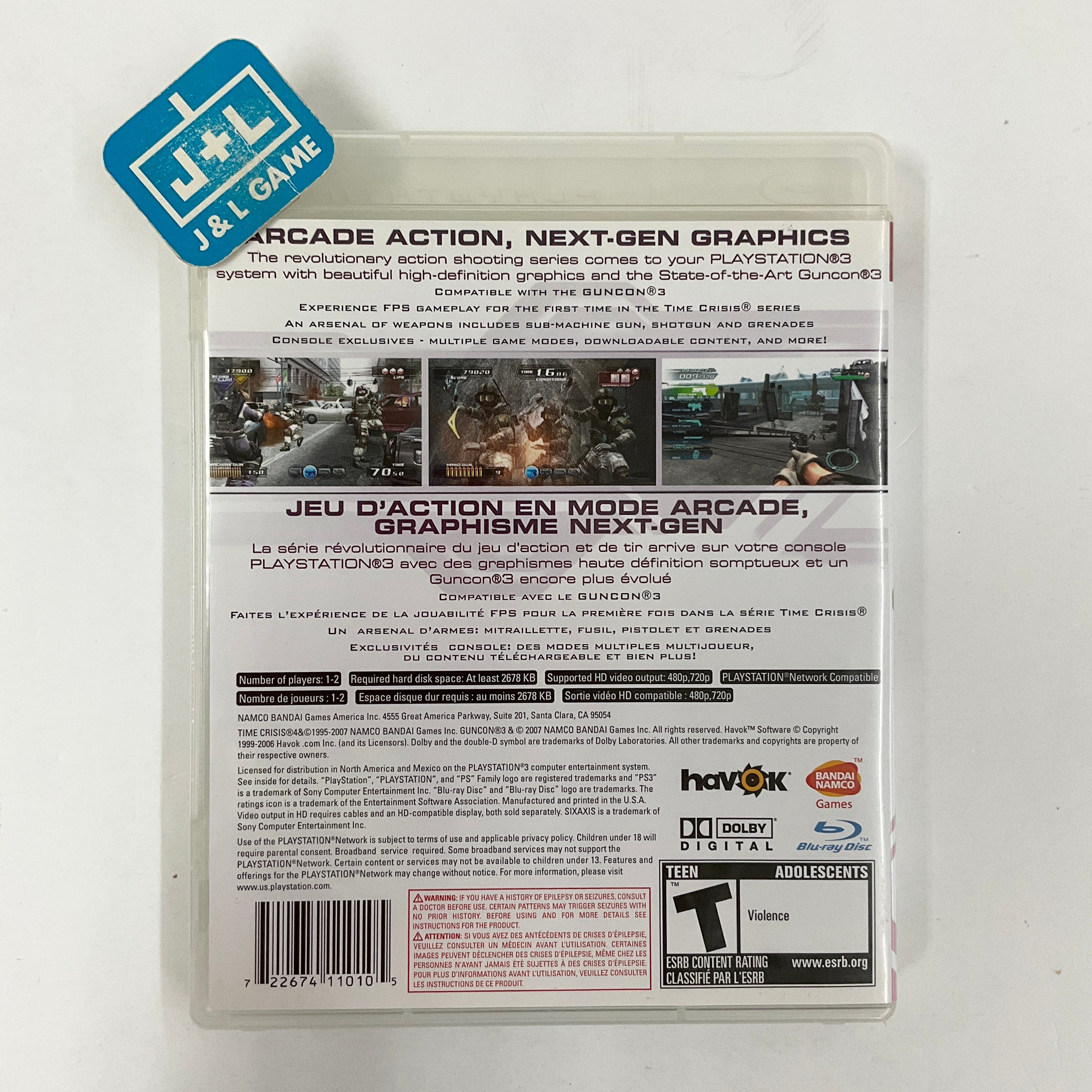 Time Crisis 4 (Includes Guncon 3) - (PS3) Playstation 3 [Pre-Owned] Video Games BANDAI NAMCO Entertainment   