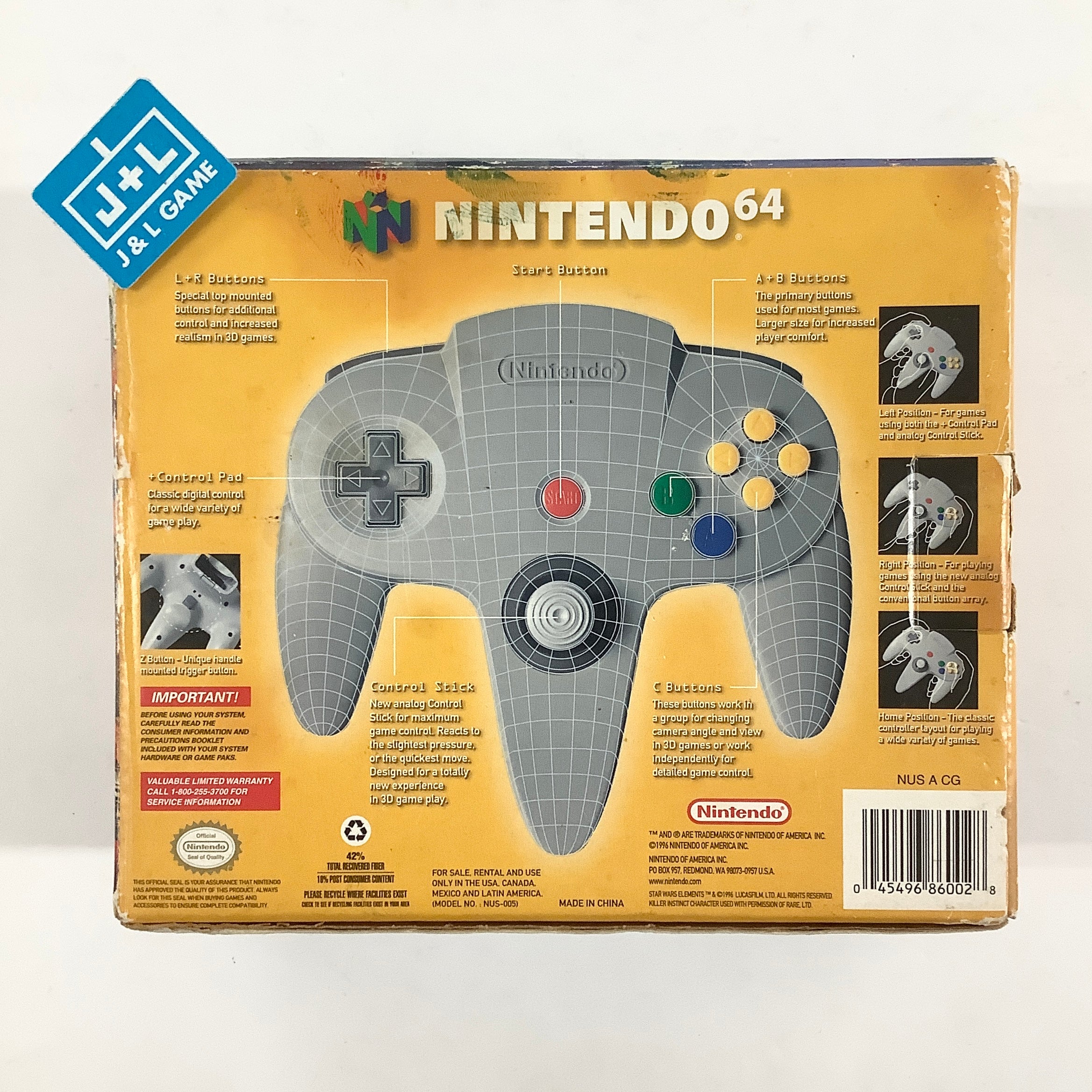 Nintendo 64 Controller (Gray) - (N64) Nintendo 64 [Pre-Owned] Accessories Nintendo