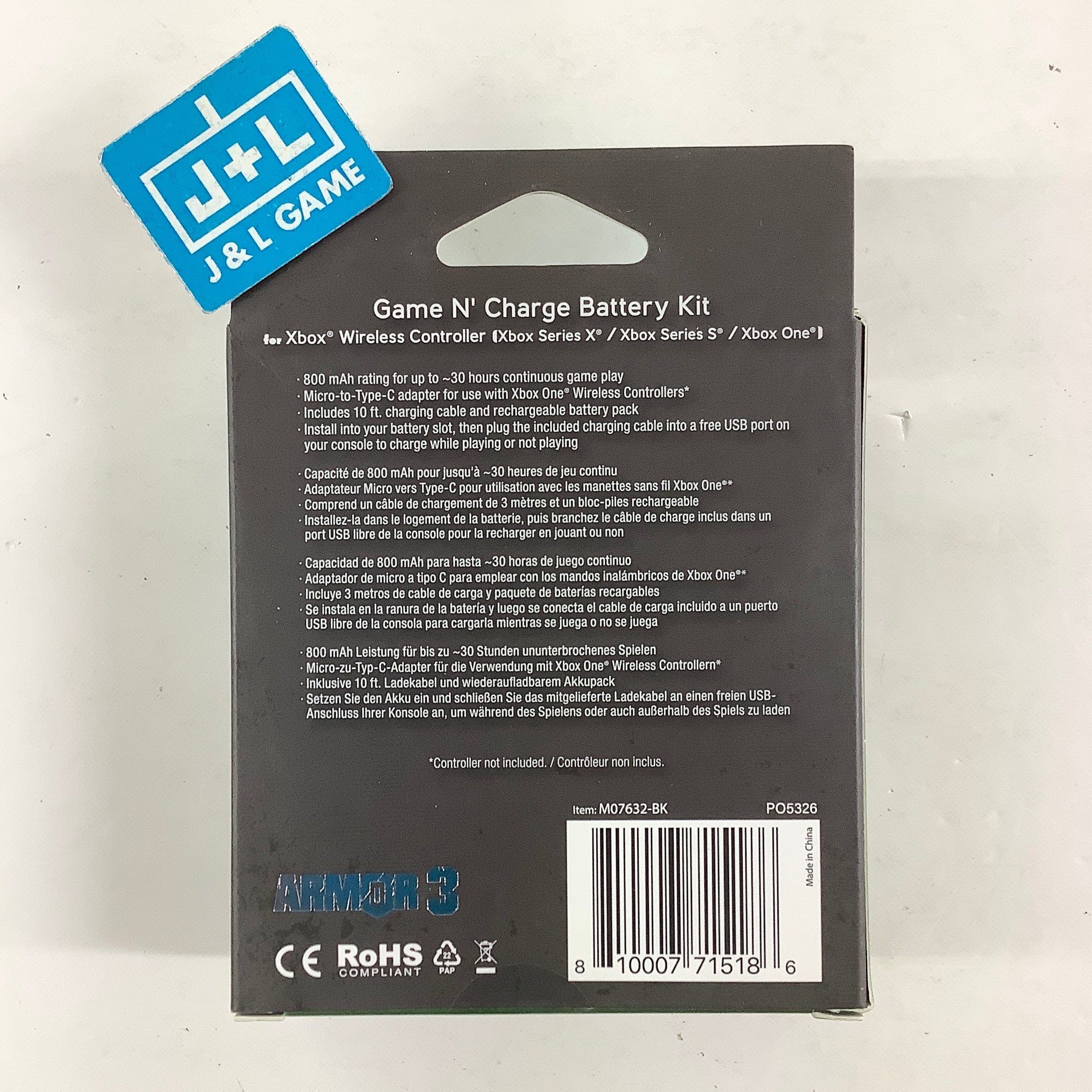 Hyperkin Game N' Charge Battery Kit for Xbox Wireless Controller (Black) - (XSX) Xbox Series X ACCESSORIES Hyperkin