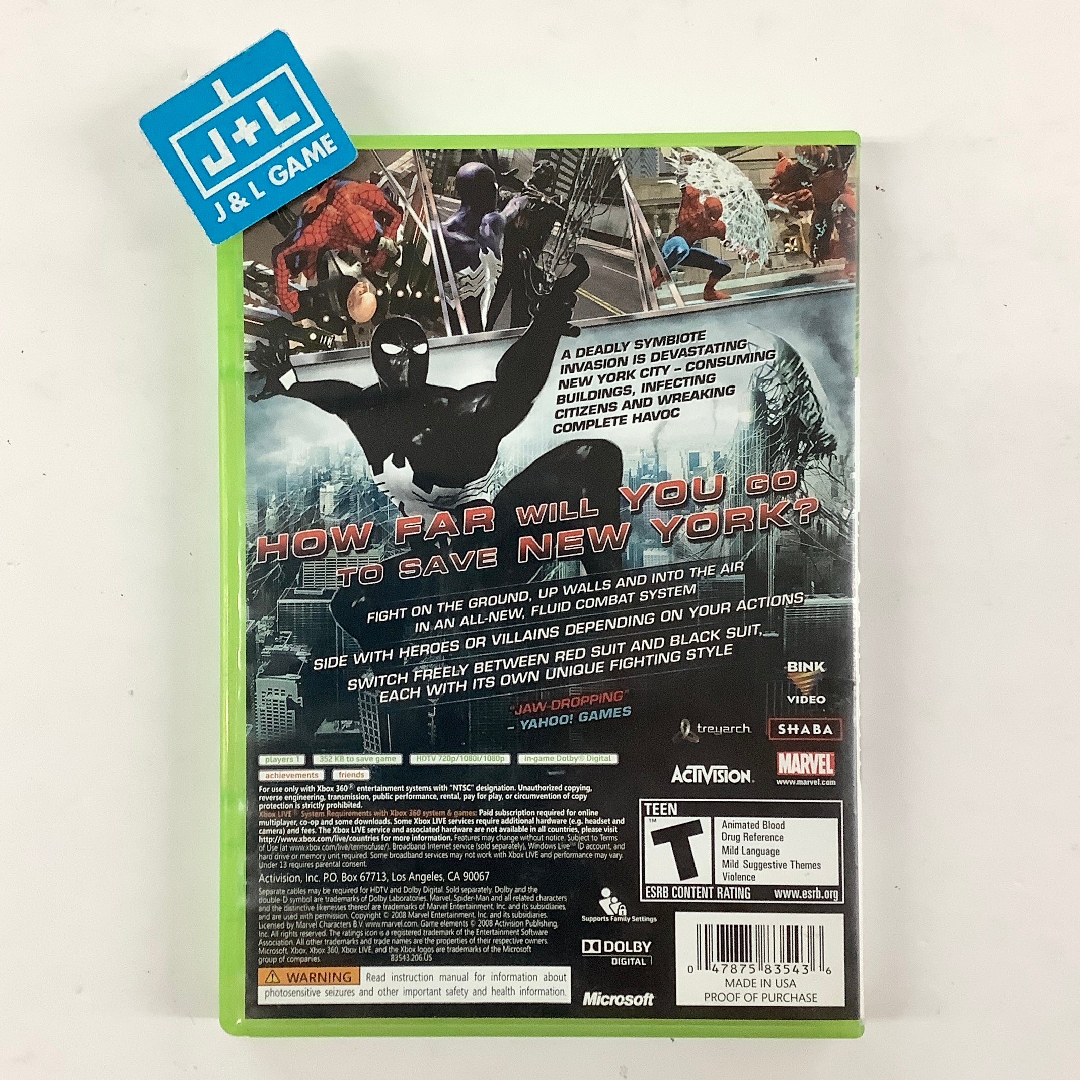 Spider-Man: Web of Shadows - Xbox 360 [Pre-Owned] Video Games Activision