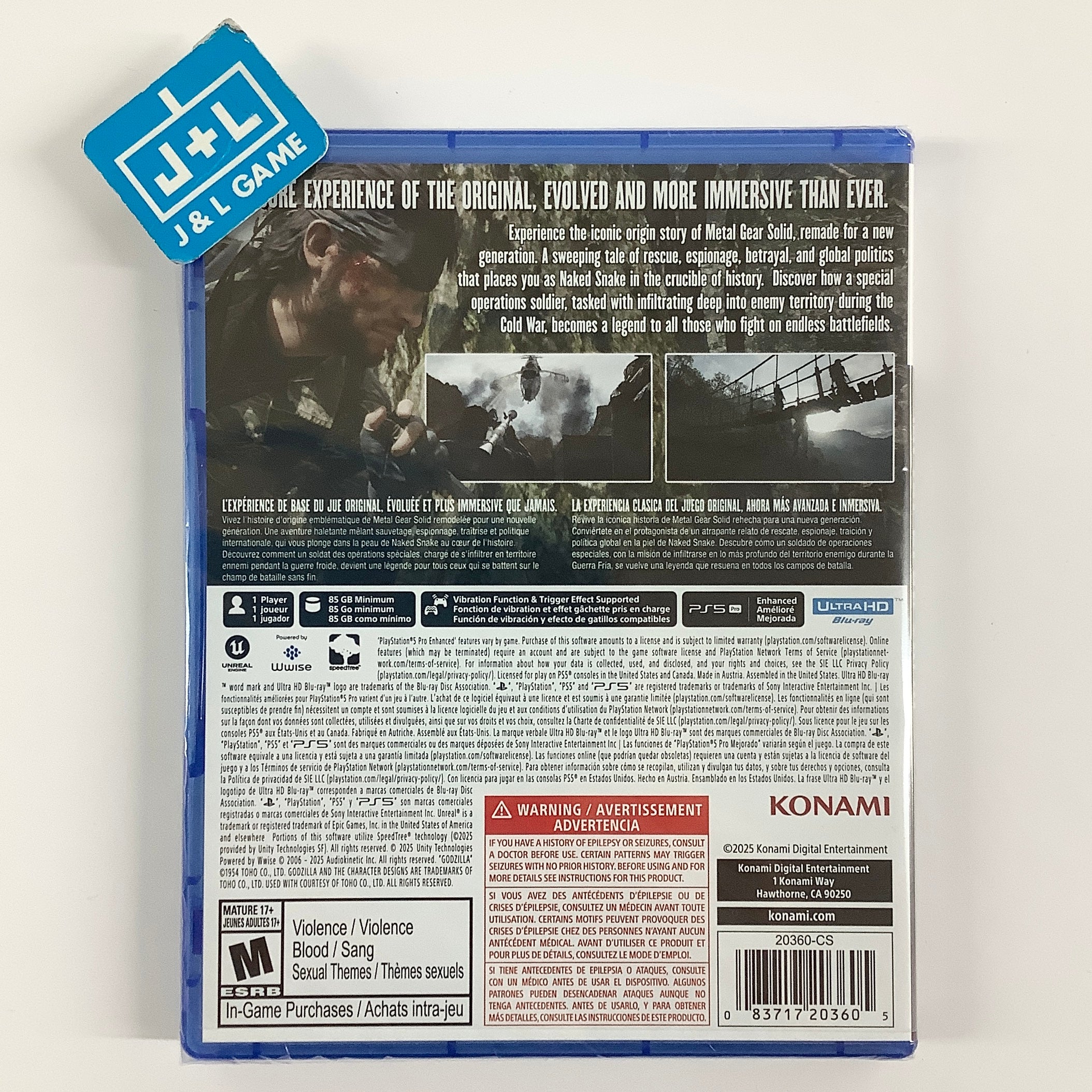 Metal Gear Solid Δ (Delta) Snake Eater (Tactical Edition) - (PS5) PlayStation 5 Video Games Konami