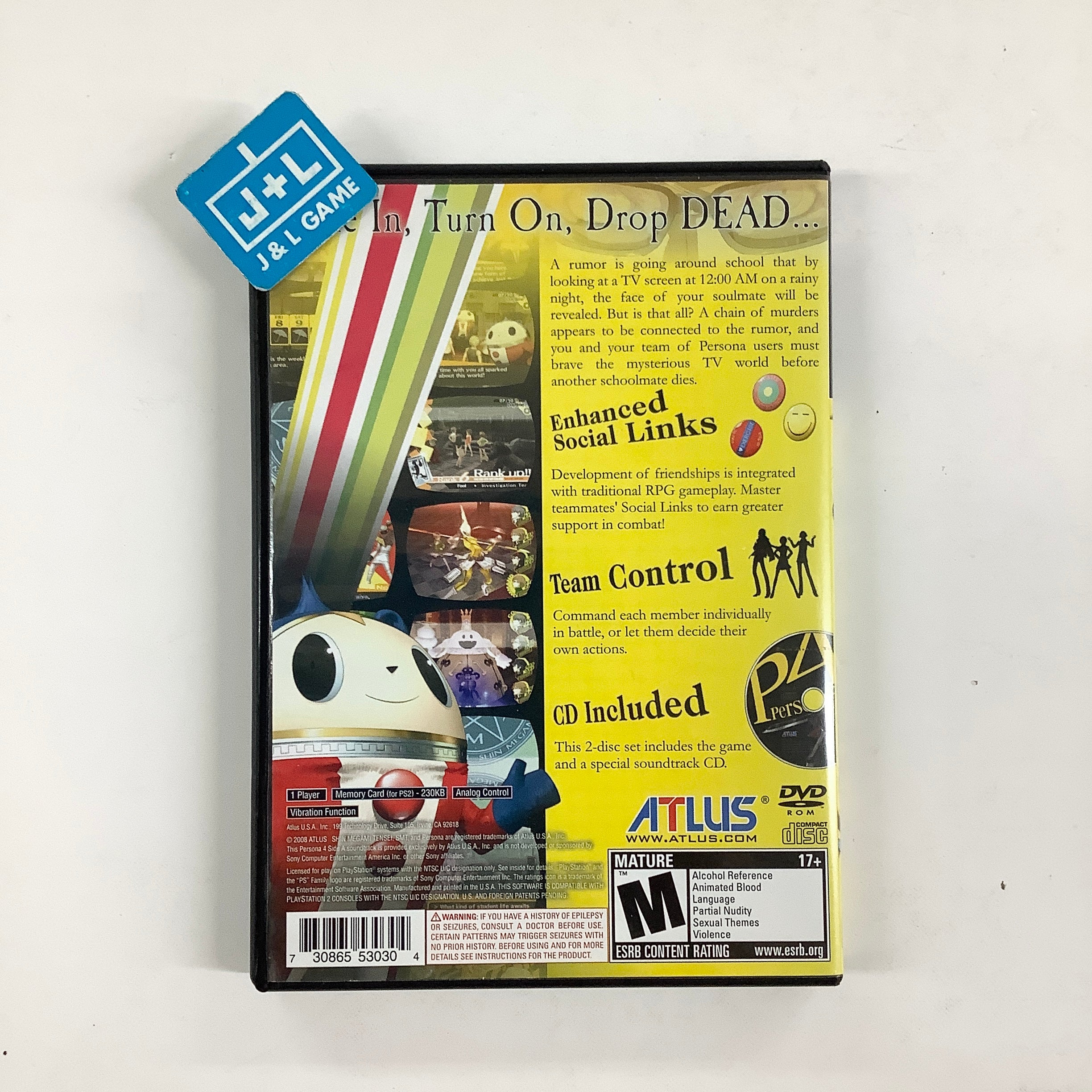 Shin Megami Tensei: Persona 4 (Missing Bonus Disc) - (PS2) PlayStation 2 [Pre-Owned]