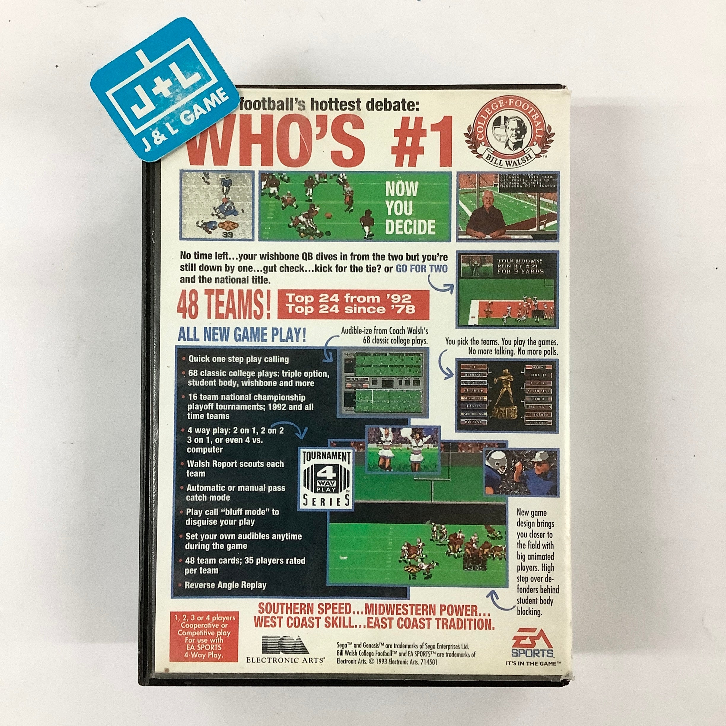 Bill Walsh College Football - SEGA Genesis [Pre-Owned] Video Games Electronic Arts   