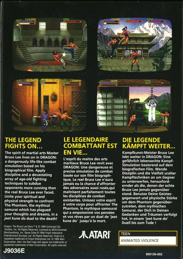 Dragon The Bruce Lee Story - (AJ) Atari Jaguar (Pre-Owned) Video Games Atari