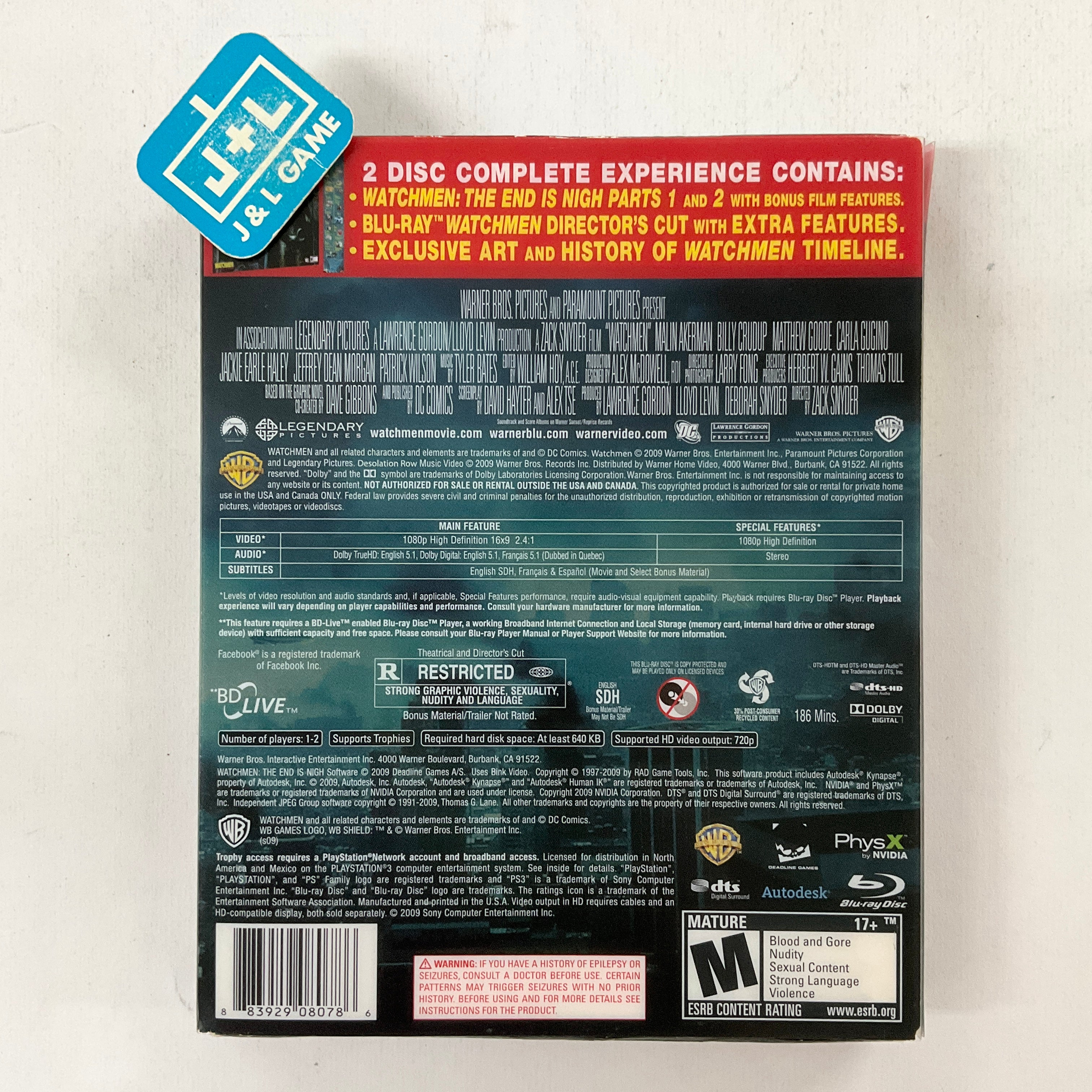 Watchmen: The End Is Nigh (The Complete Experience) - (PS3) PlayStation 3 [Pre-Owned] Video Games Warner Bros. Interactive Entertainment