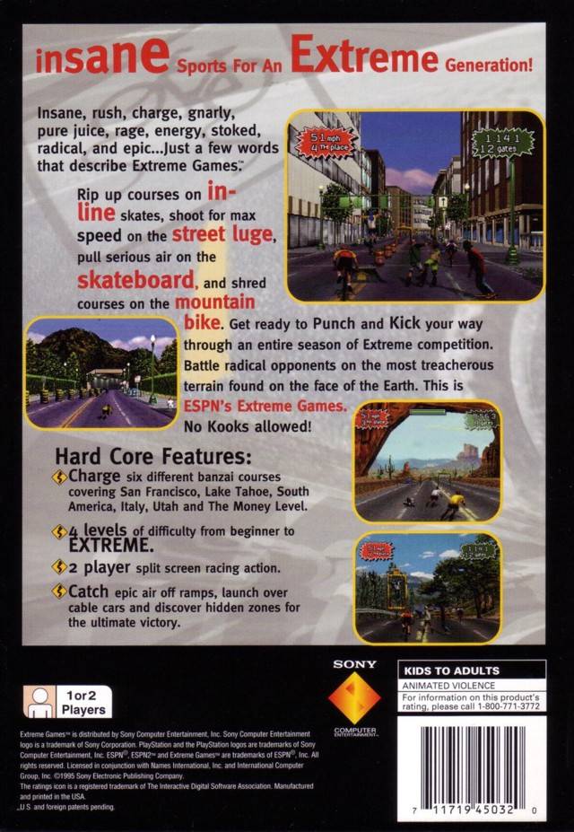 Jeu PS1 ESPN Extreme Games - Version PAL/EURO (sans Boîtier D'origine) - Bon état