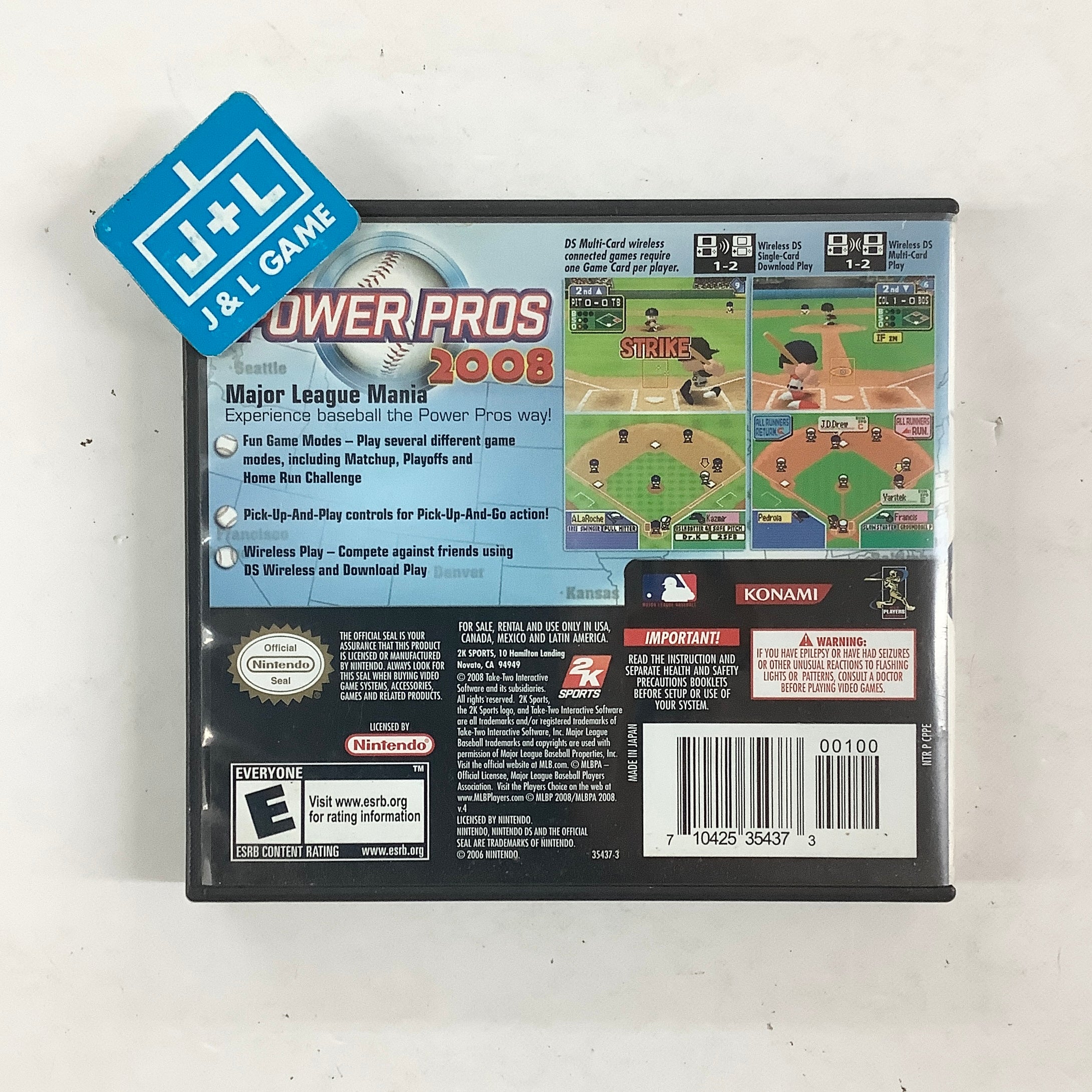 MLB Power Pros 2008 - (NDS) Nintendo DS [Pre-Owned] Video Games 2K Sports