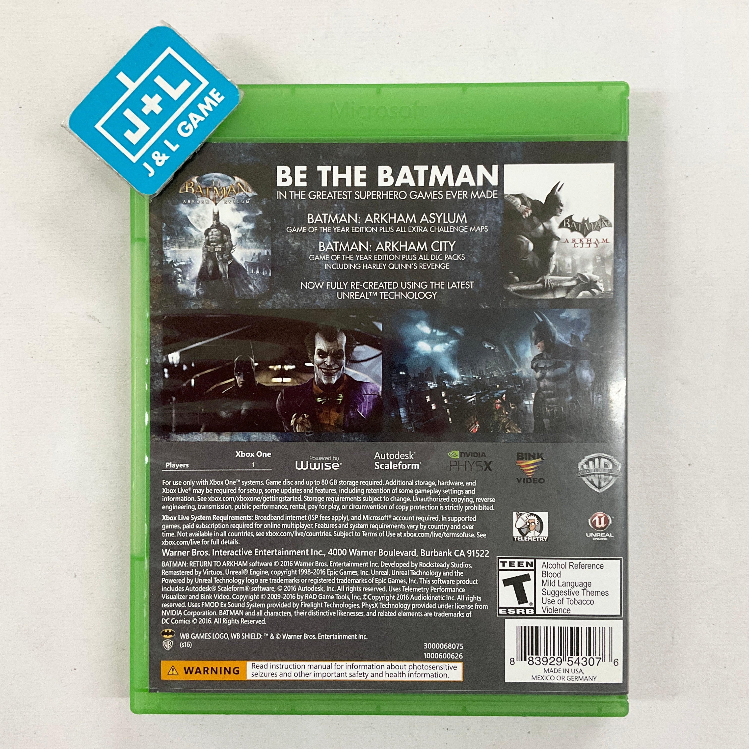Batman: Return to Arkham - (XB1) Xbox One [Pre-Owned] | J&L Game