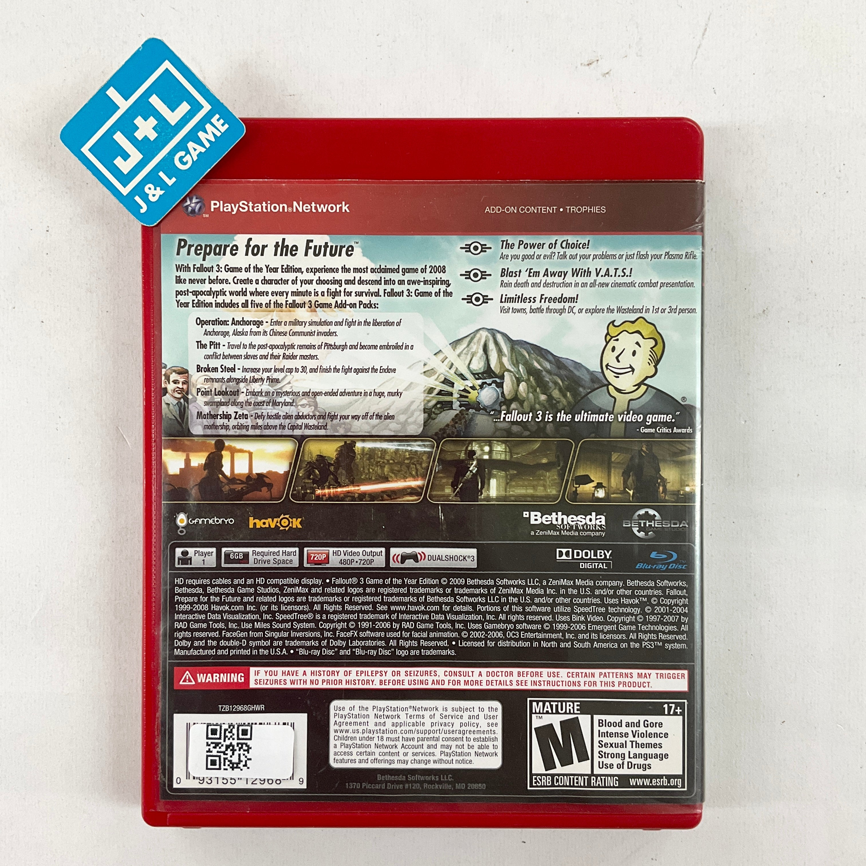 Fallout 3: Game of the Year Edition (Greatest Hits) - (PS3) PlayStation 3 [Pre-Owned] Video Games Bethesda Softworks