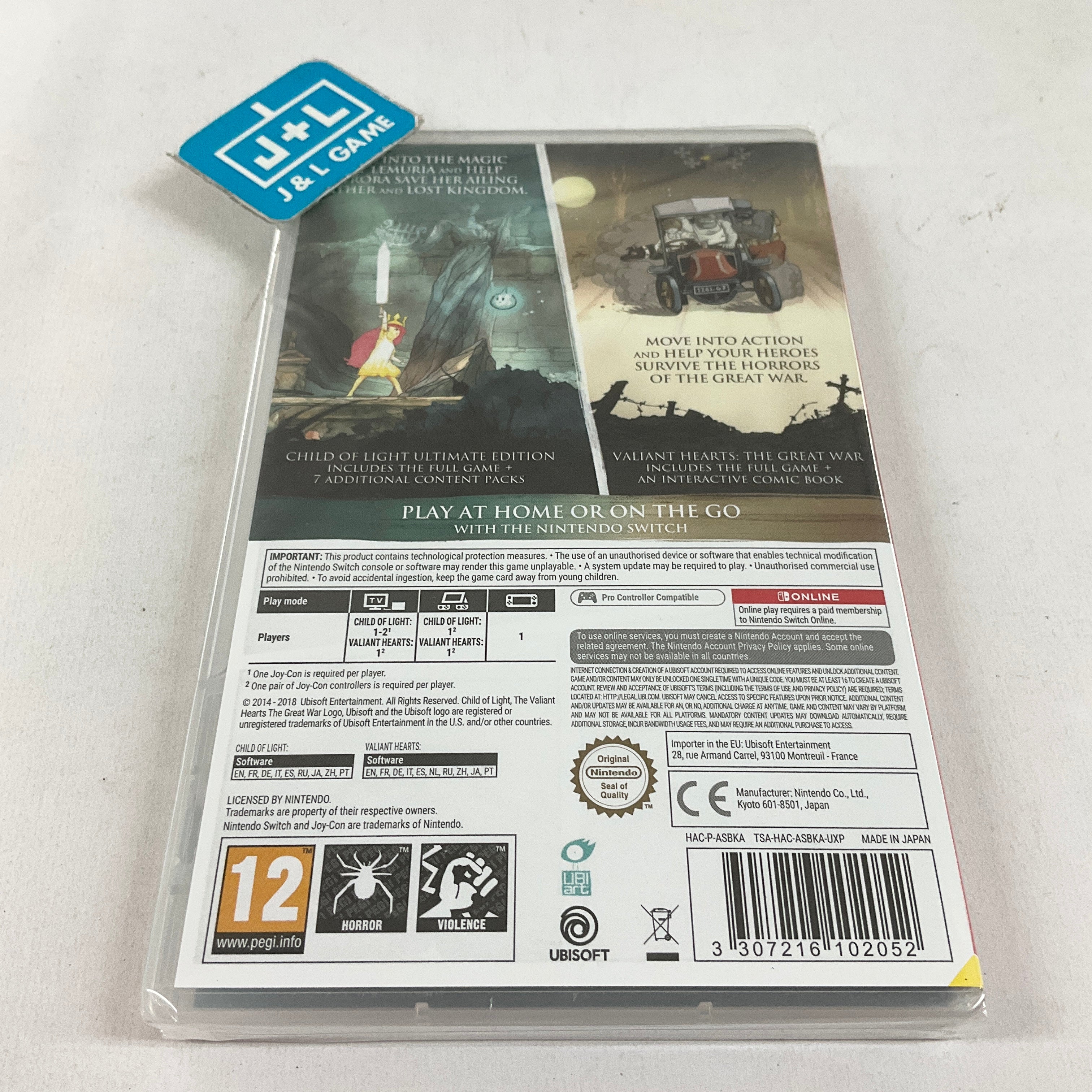 Child of Light Ultimate Edition + Valiant Hearts: The Great War - (NSW) Nintendo Switch (European Import) Video Games Ubisoft