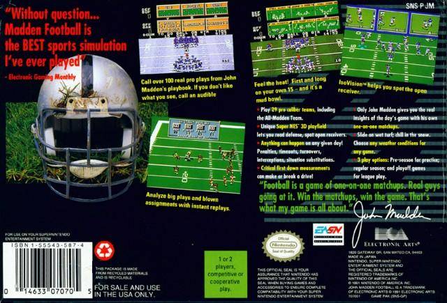 John Madden Football - (SNES) Super Nintendo [Pre-Owned] Video Games EA Sports   