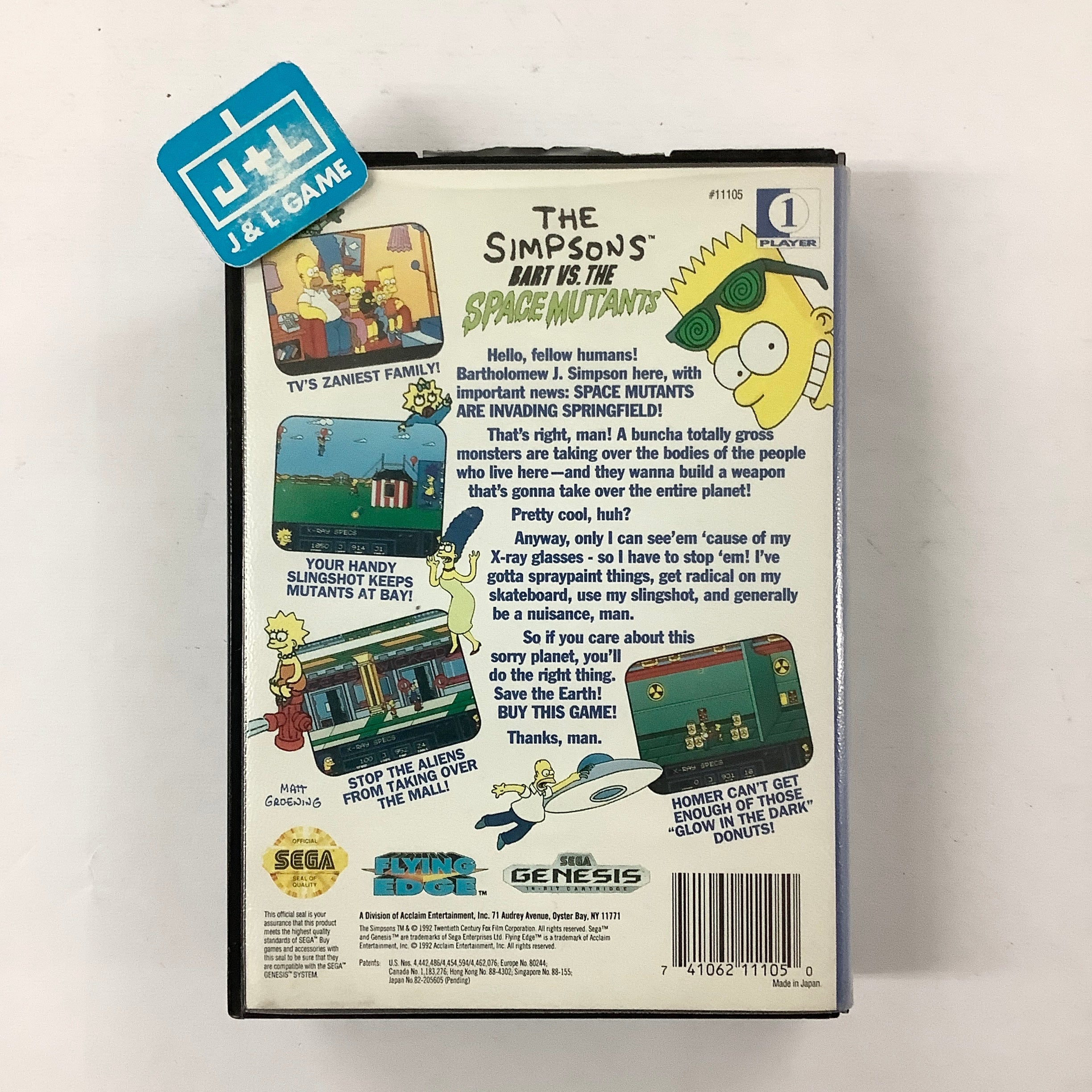 The Simpsons: Bart vs. the Space Mutants - (SG) SEGA Genesis  [Pre-Owned] Video Games Flying Edge   