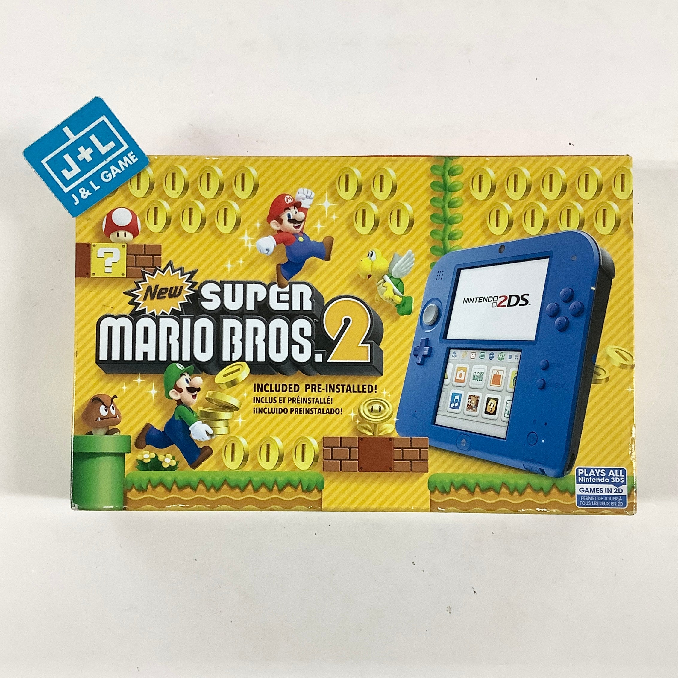 Nintendo 2DS Console - (Electric Blue) 2 with New Super Mario Bros. 2 (Game Pre-Installed) - Nintendo 3DS Consoles Nintendo