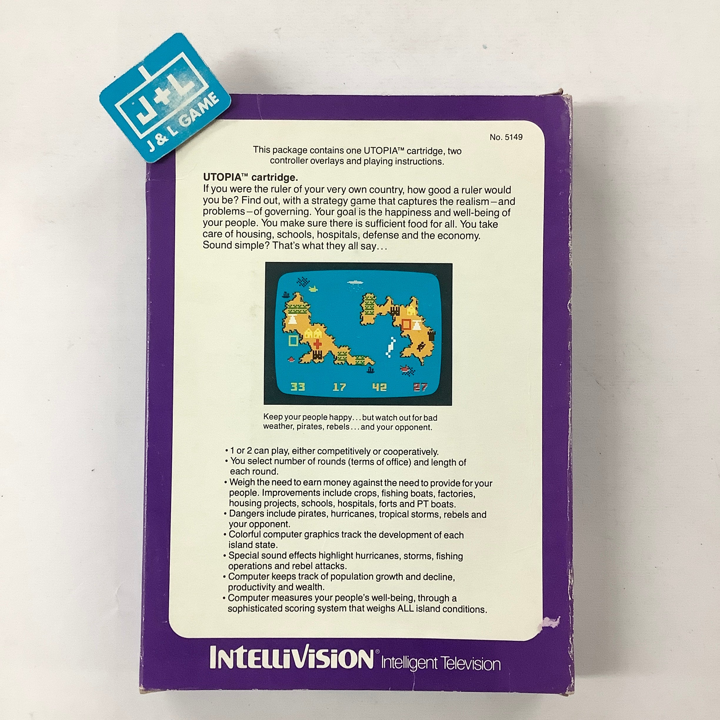 Utopia - (INTV) Intellivision [Pre-Owned] Video Games Mattel   