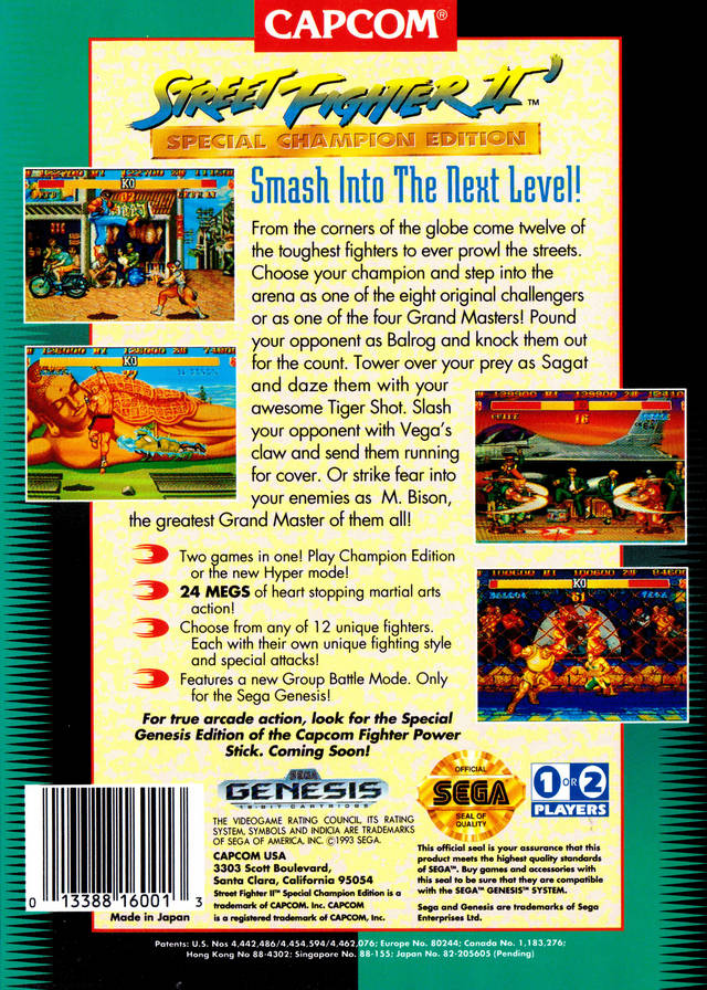 Street Fighter II: Special Champion Edition - (SG) SEGA Genesis [Pre-Owned] Video Games Capcom   