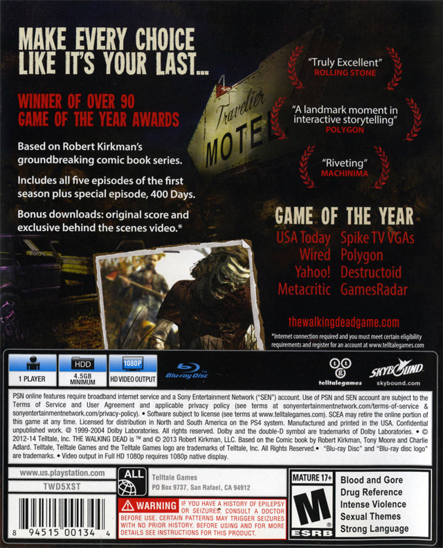 The Walking Dead: The Complete First Season - (PS4) PlayStation 4