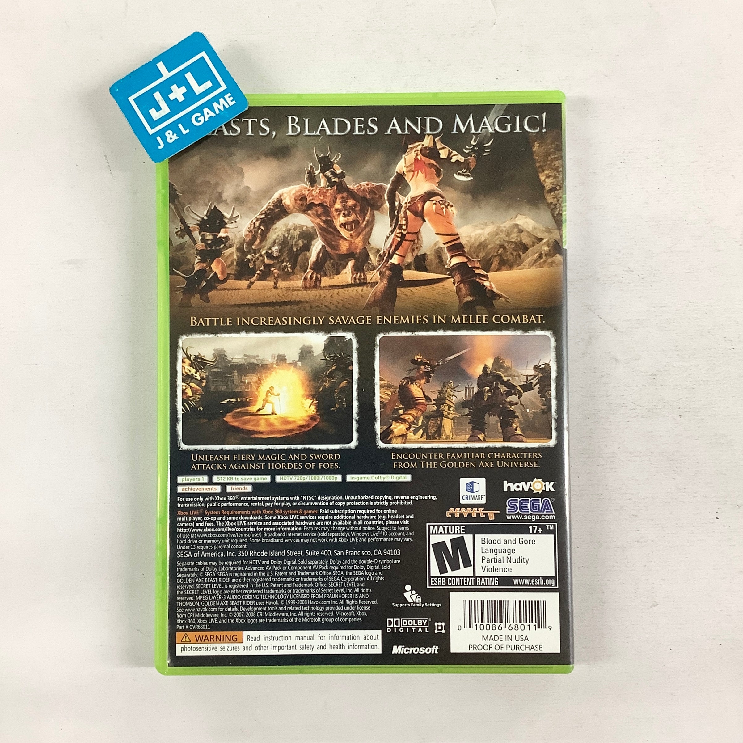 Golden Axe: Beast Rider - Xbox 360 [Pre-Owned] Video Games SEGA