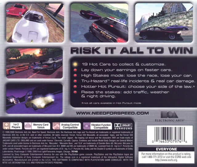Need for Speed: High Stakes (Greatest Hits) - (PS1) PlayStation 1 [Pre-Owned] Video Games Electronic Arts   