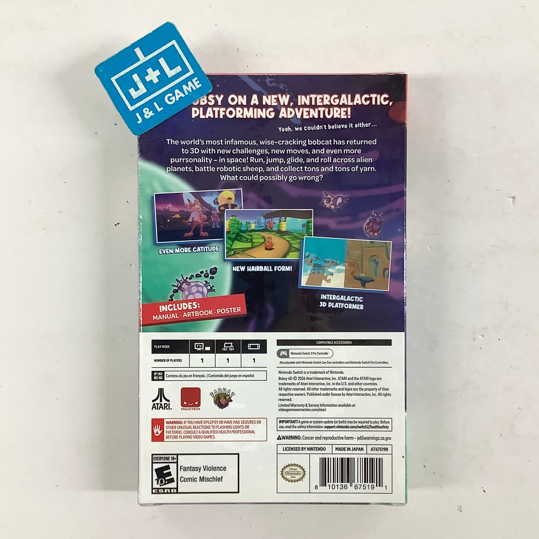 Bubsy 4D - Pawsome Edition - (NS2) Nintendo Switch 2 Video Games Atari