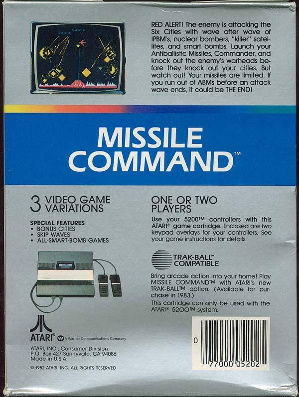 Missile Command - (A52) Atari 5200 [Pre-Owned]
