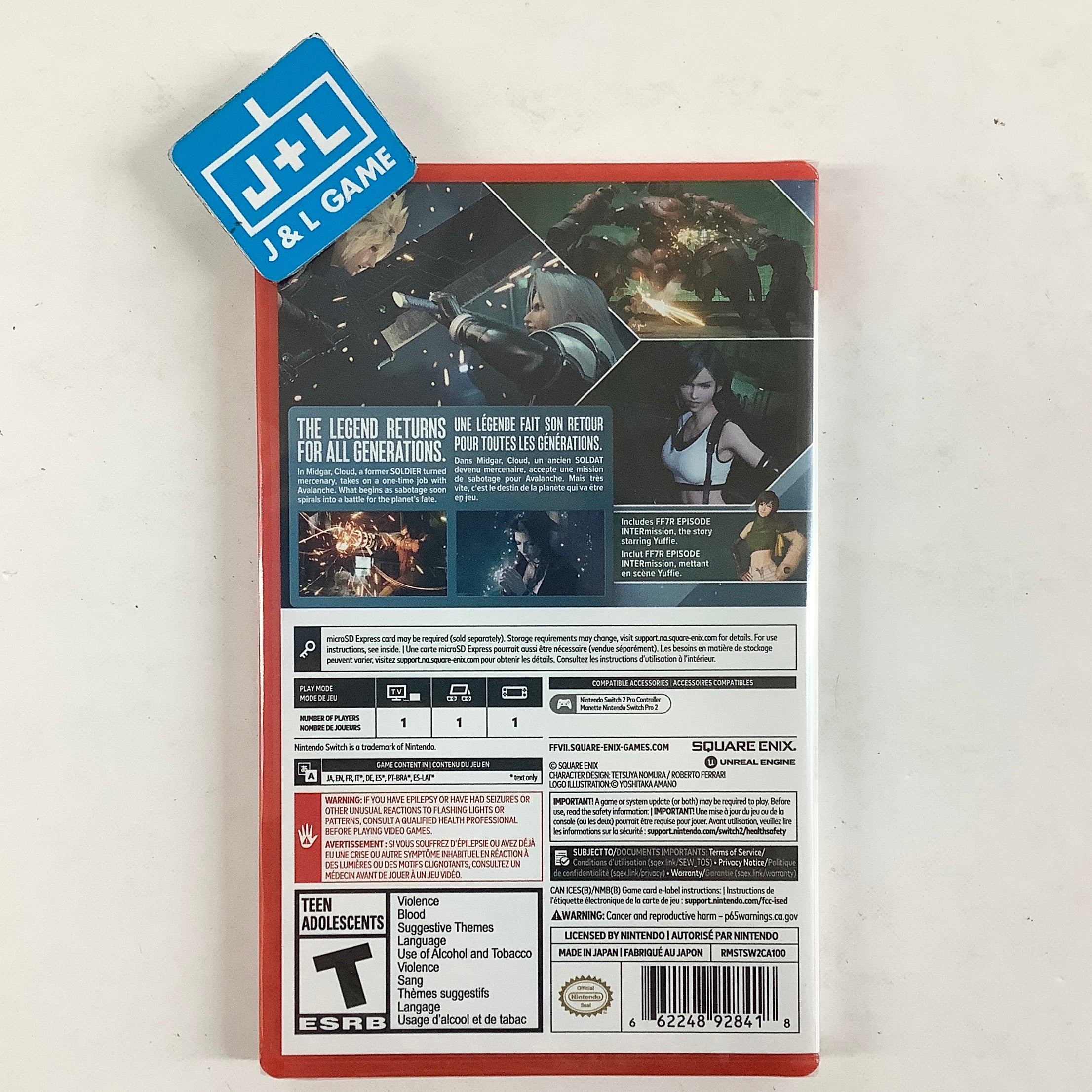 Final Fantasy VII Remake Intergrade - (NS2) Nintendo Switch 2 Video Games Square Enix