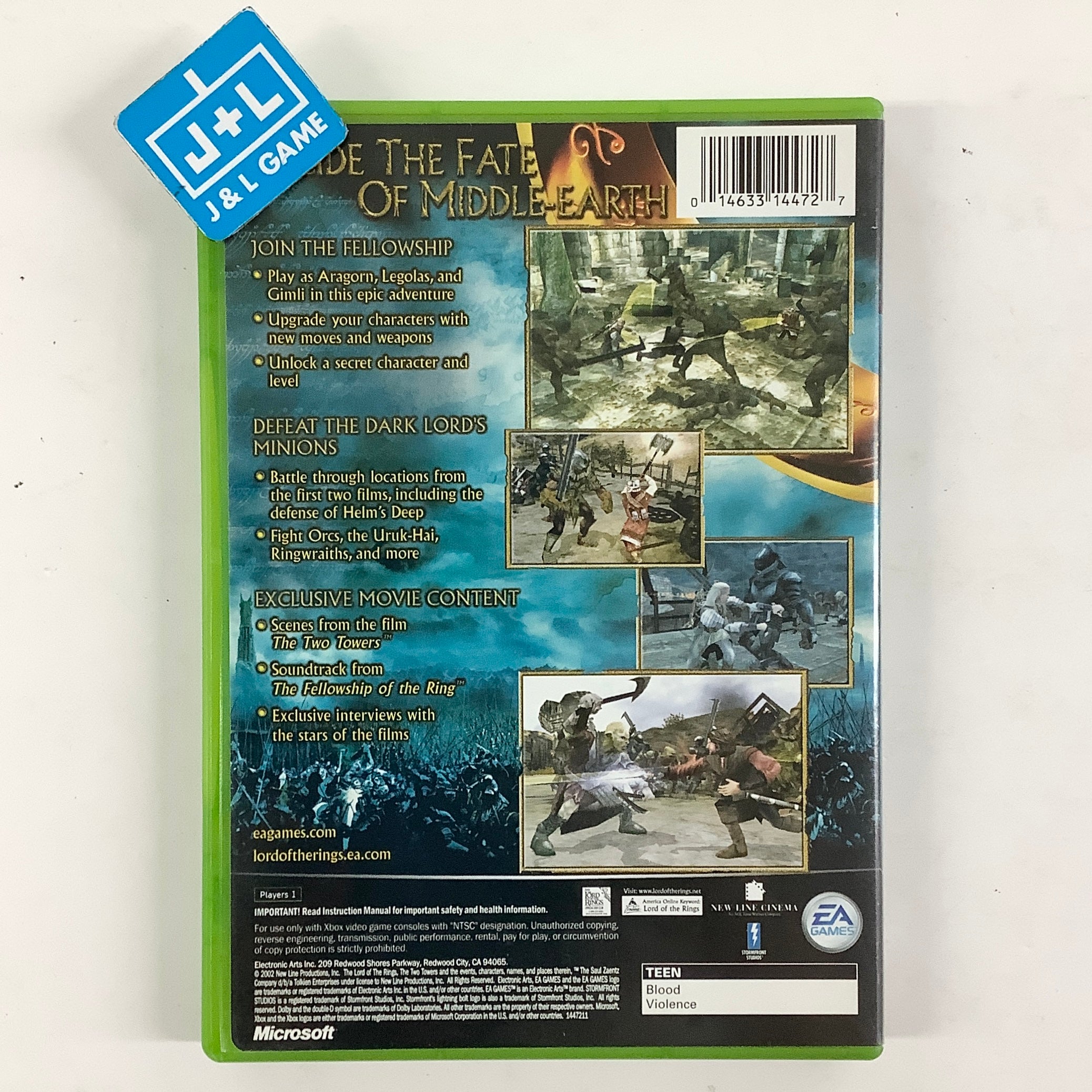 The Lord of the Rings: The Two Towers - (XB) Xbox [Pre-Owned] Video Games EA Games