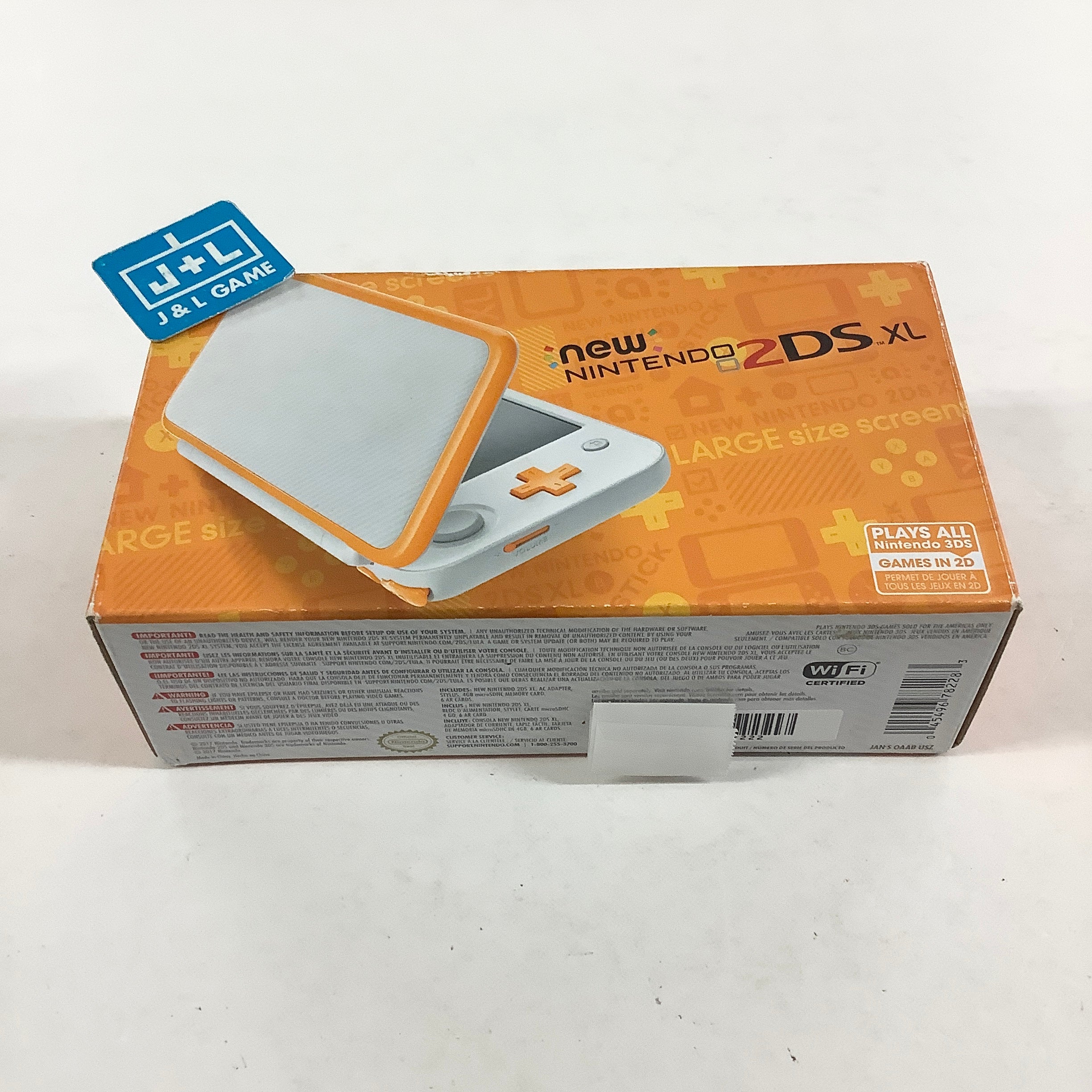 New Nintendo 2DS XL Console (White + Orange) - Nintendo 3DS [Pre-Owned] CONSOLE Nintendo