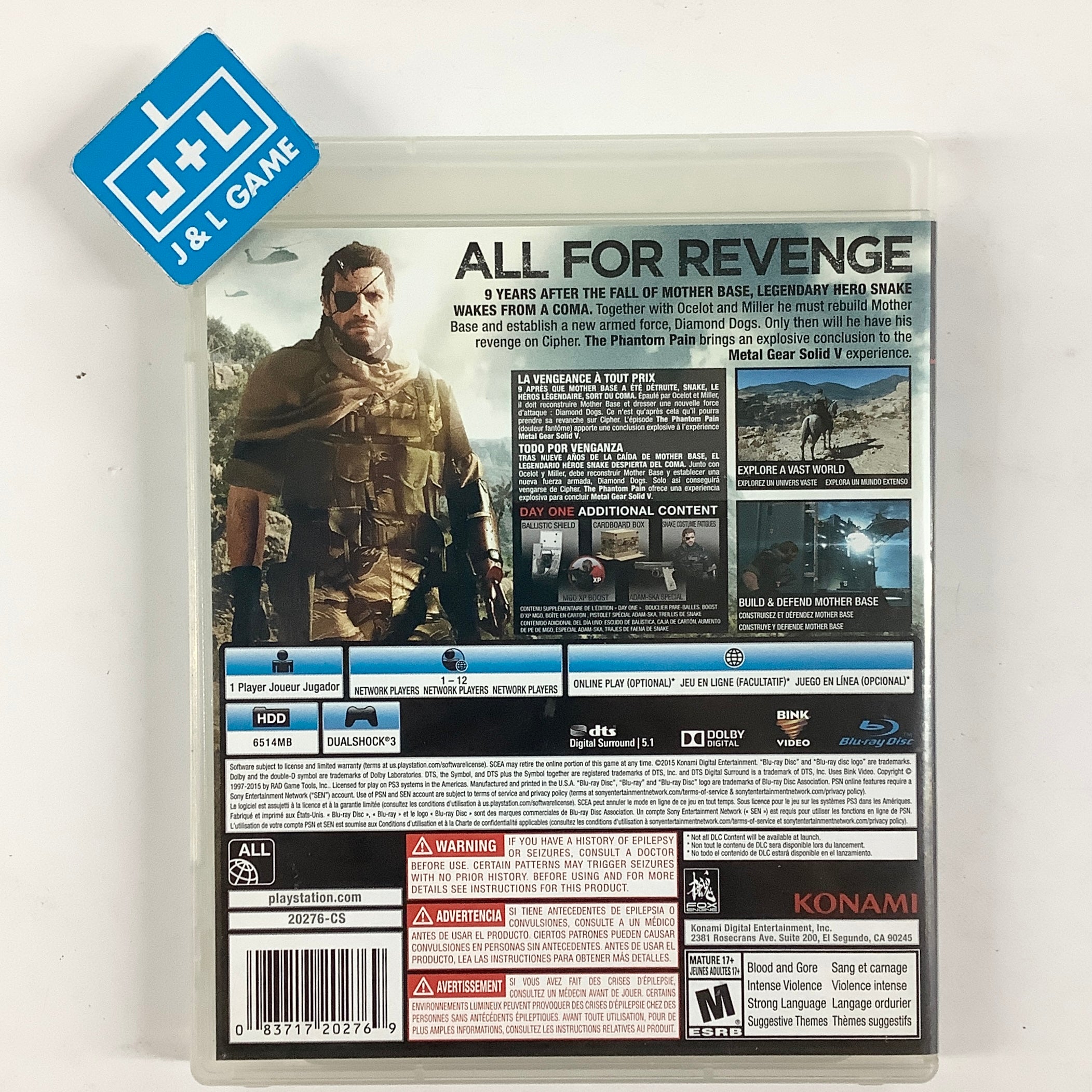 Metal Gear Solid V: The Phantom Pain (Day One Edition) - (PS3) PlayStation 3 [Pre-Owned]