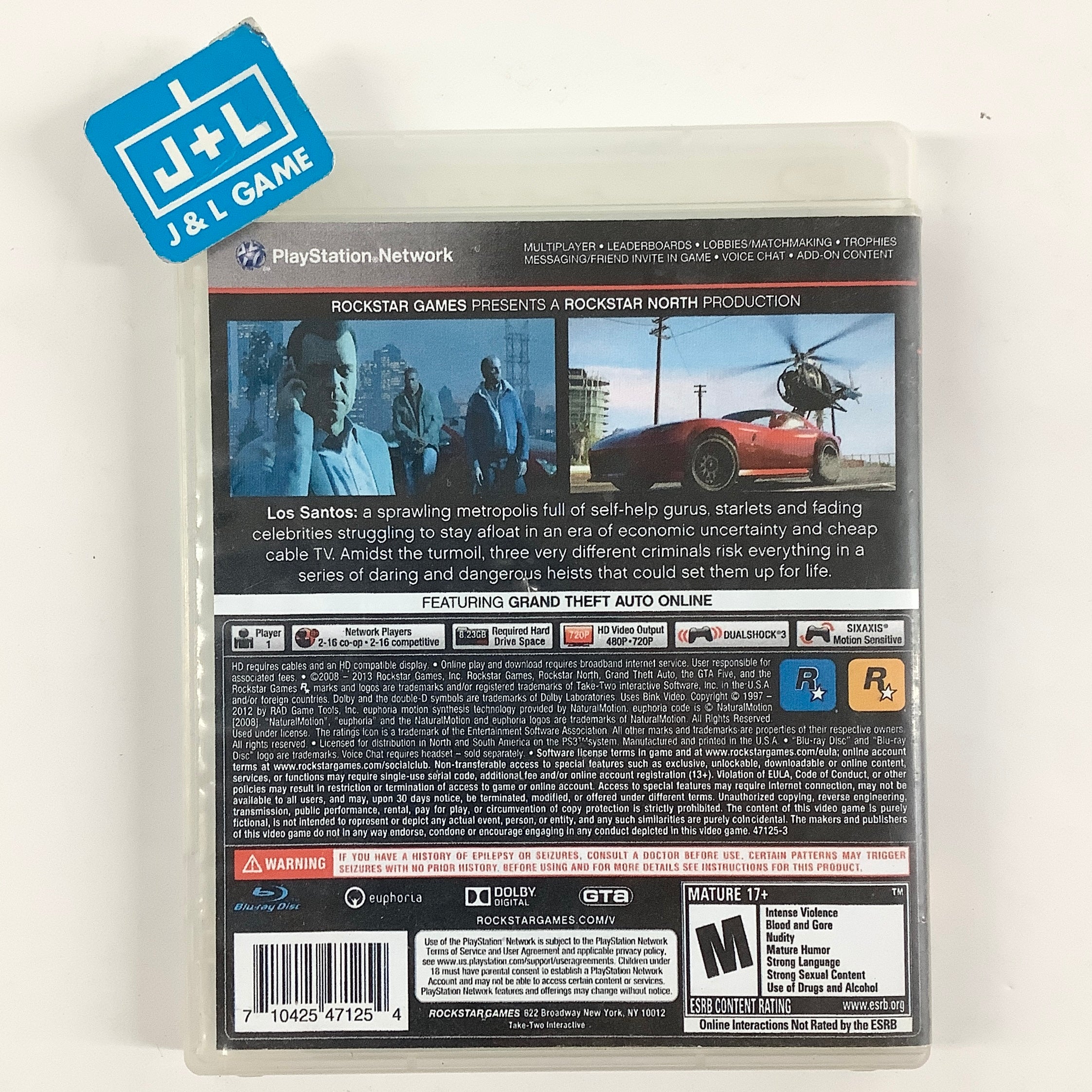 Grand Theft Auto V - (PS3) PlayStation 3 [Pre-Owned] Video Games Rockstar Games