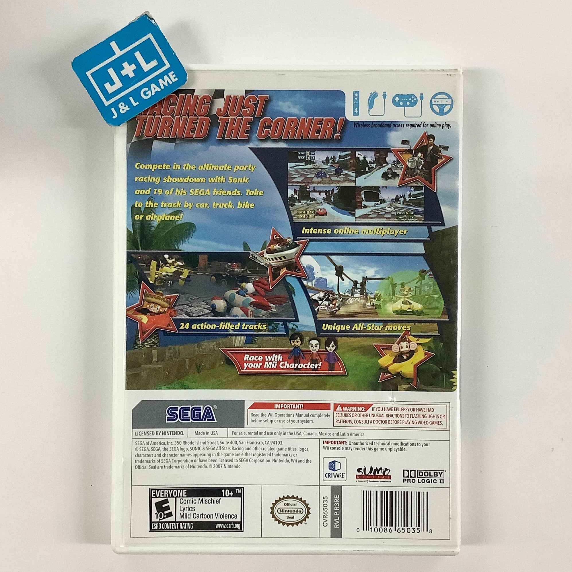 Sonic & Sega All-Stars Racing - Nintendo Wii [Pre-Owned] Video Games Sega