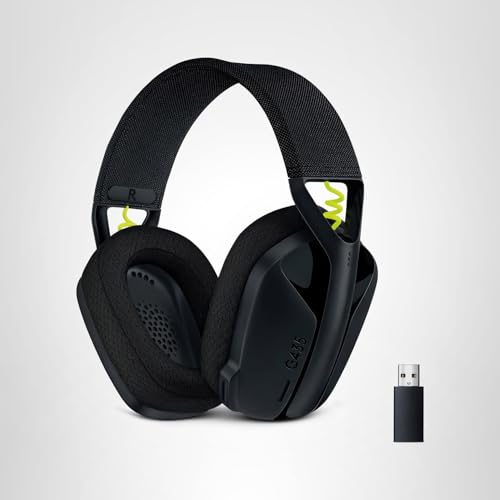 Logitech G435 Lightspeed & Bluetooth Wireless Gaming Headset - Lightweight Over-Ear Headphones, Built-in mics, 18h Battery, Dolby Atmos, PC, PS4, PS5, Nintendo Switch/Switch 2, Mobile - Black ACCESSORIES Logitech G