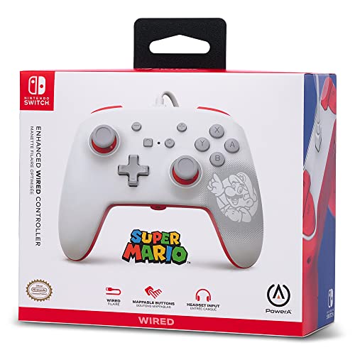 PowerA Enhanced Wired Controller (Mario White) - (NSW Nintendo Switch ACCESSORIES PowerA