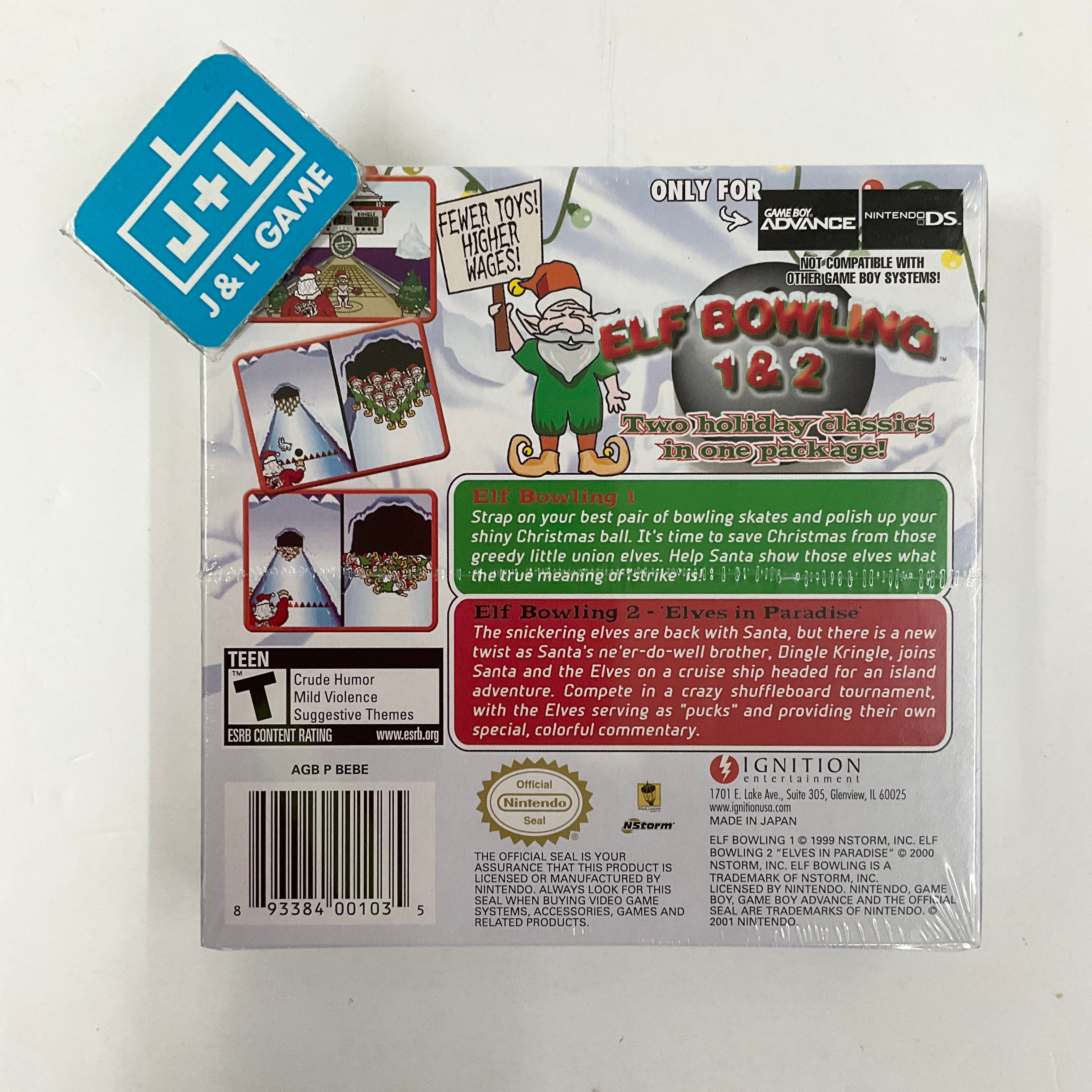 Elf Bowling 1 & 2 - (GBA) Game Boy Advance Video Games Ignition Entertainment   