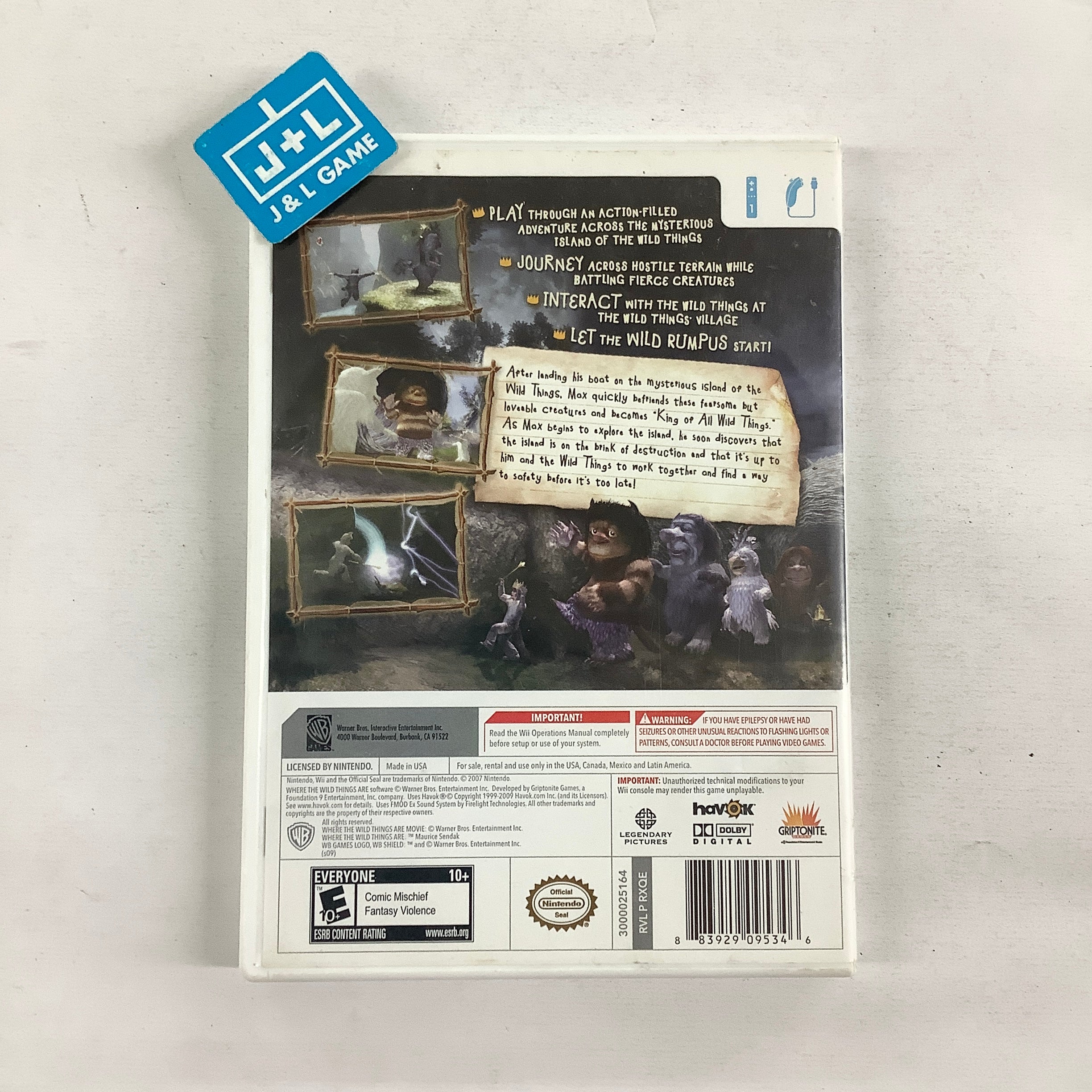 Where The Wild Things Are - Nintendo Wii [Pre-Owned] Video Games Warner Bros. Interactive Entertainment