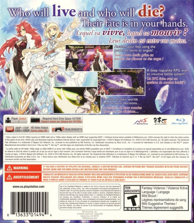 The Awakened Fate: Ultimatum (Ultimate Limited Edition) - (PS3) PlayStation 3 Video Games NIS America   