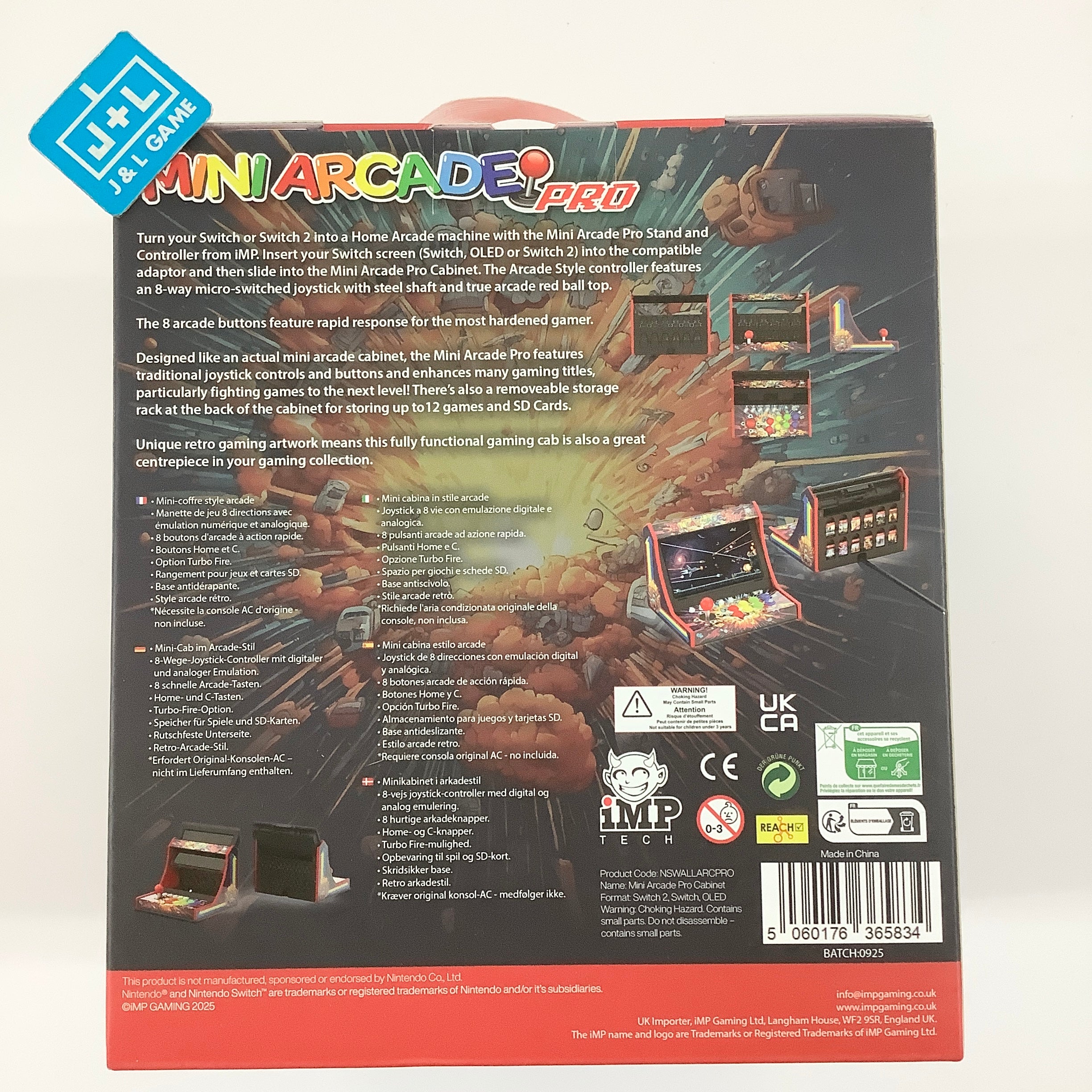 Mini Arcade Pro - Retro Game Cabinet Compatible with Nintendo Switch, Nintendo Switch 2, Nintendo Switch OLED