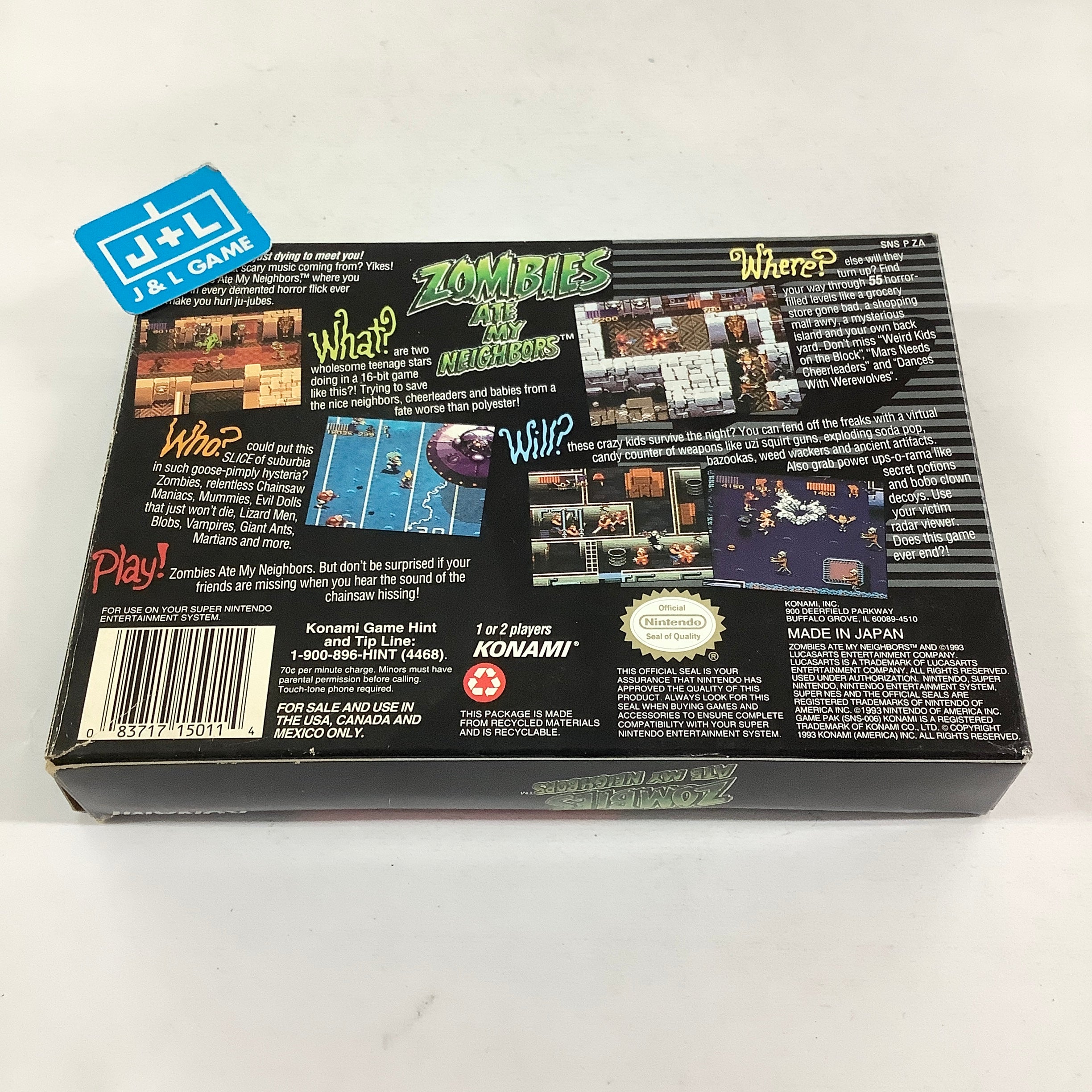 Zombies Ate My Neighbors - (SNES) Super Nintendo [Pre-Owned] Video Games Konami