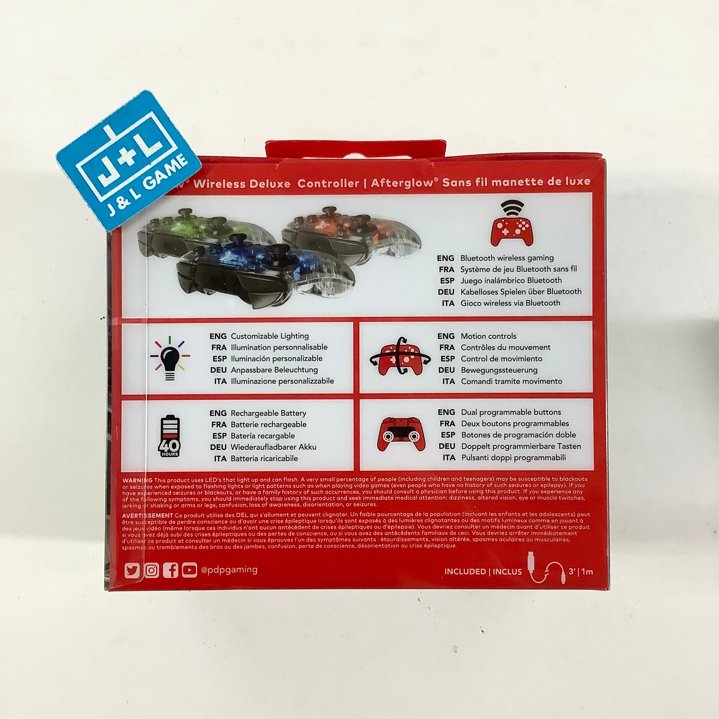 PDP Nintendo Switch Afterglow Wireless Deluxe Controller - (NSW) Nintendo Switch Accessories PDP