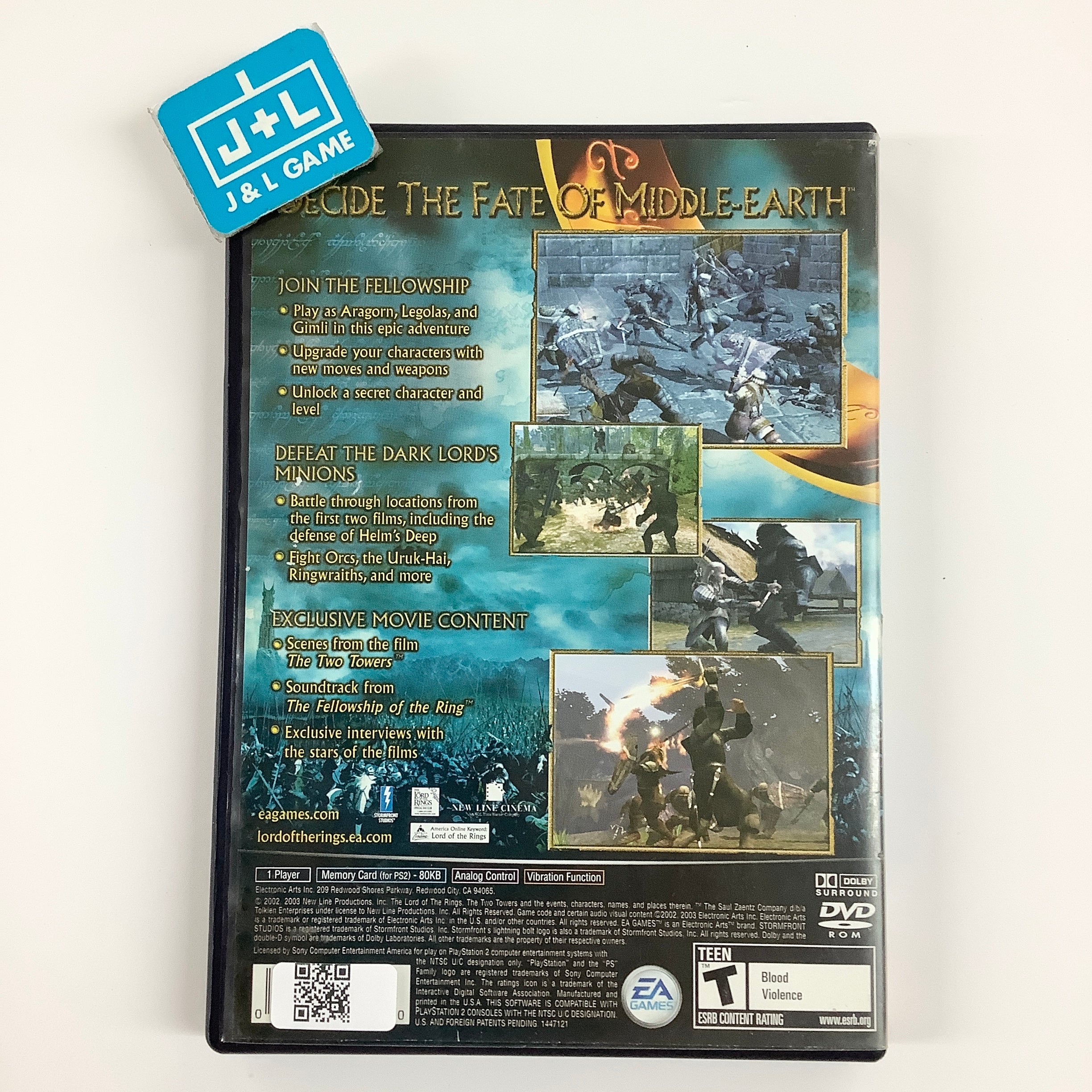 The Lord of the Rings: The Two Towers (Greatest Hits) - (PS2) PlayStation 2 [Pre-Owned] Video Games EA Games