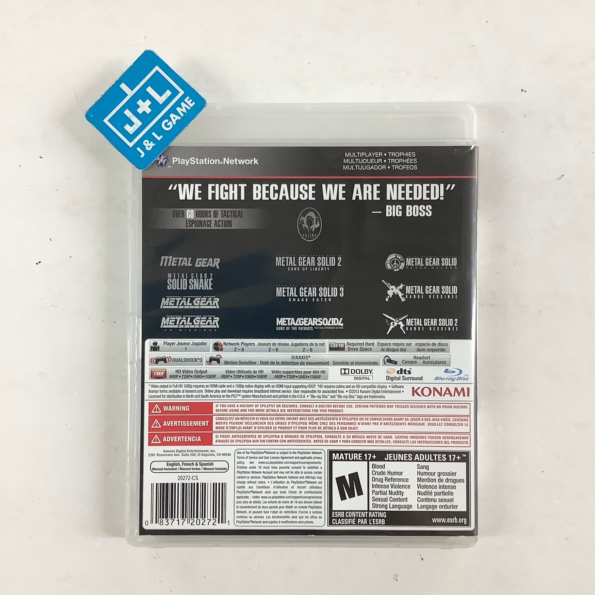 Metal Gear Solid: The Legacy Collection - (PS3) PlayStation 3 [Pre-Owned] Video Games Konami