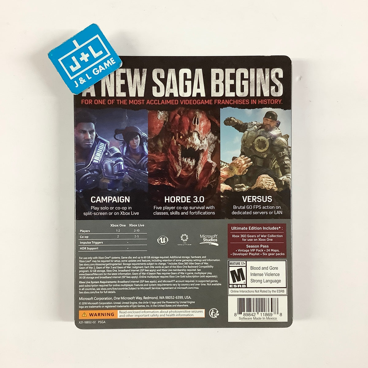 Gears of War 4: Ultimate Edition - (XB1) Xbox One Video Games Microsoft
